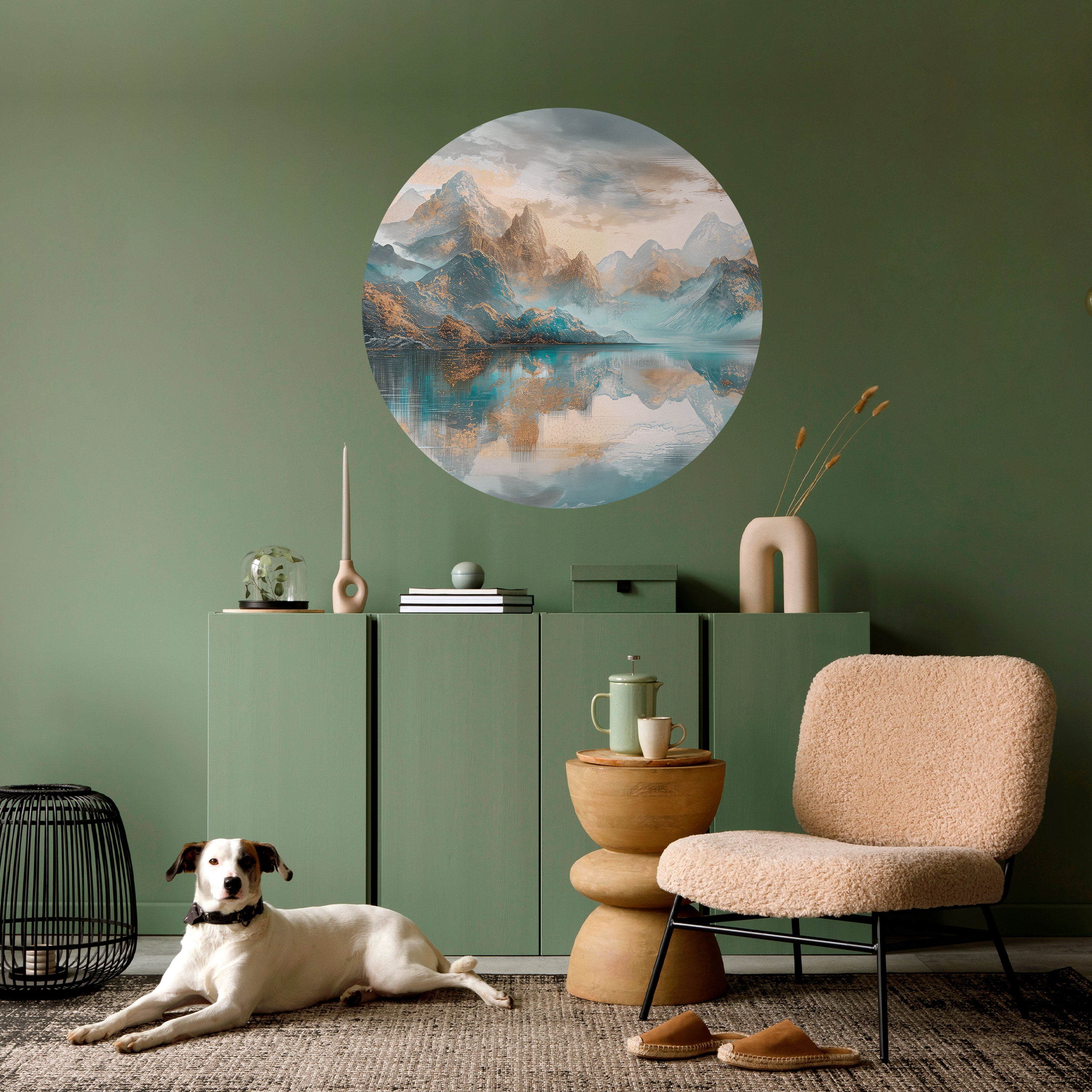 AZURE SUMMITS Naklejka okrągła