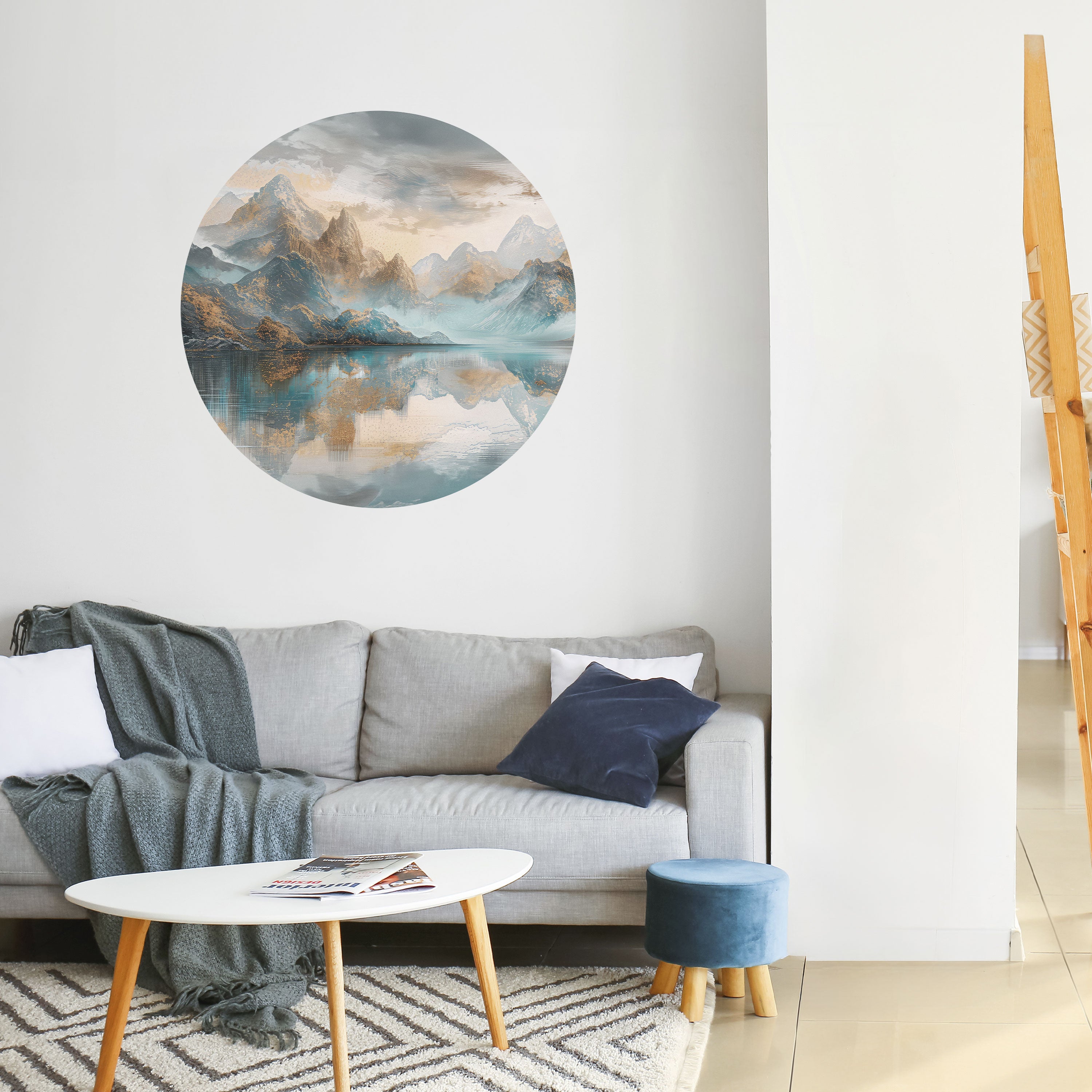 AZURE SUMMITS Naklejka okrągła