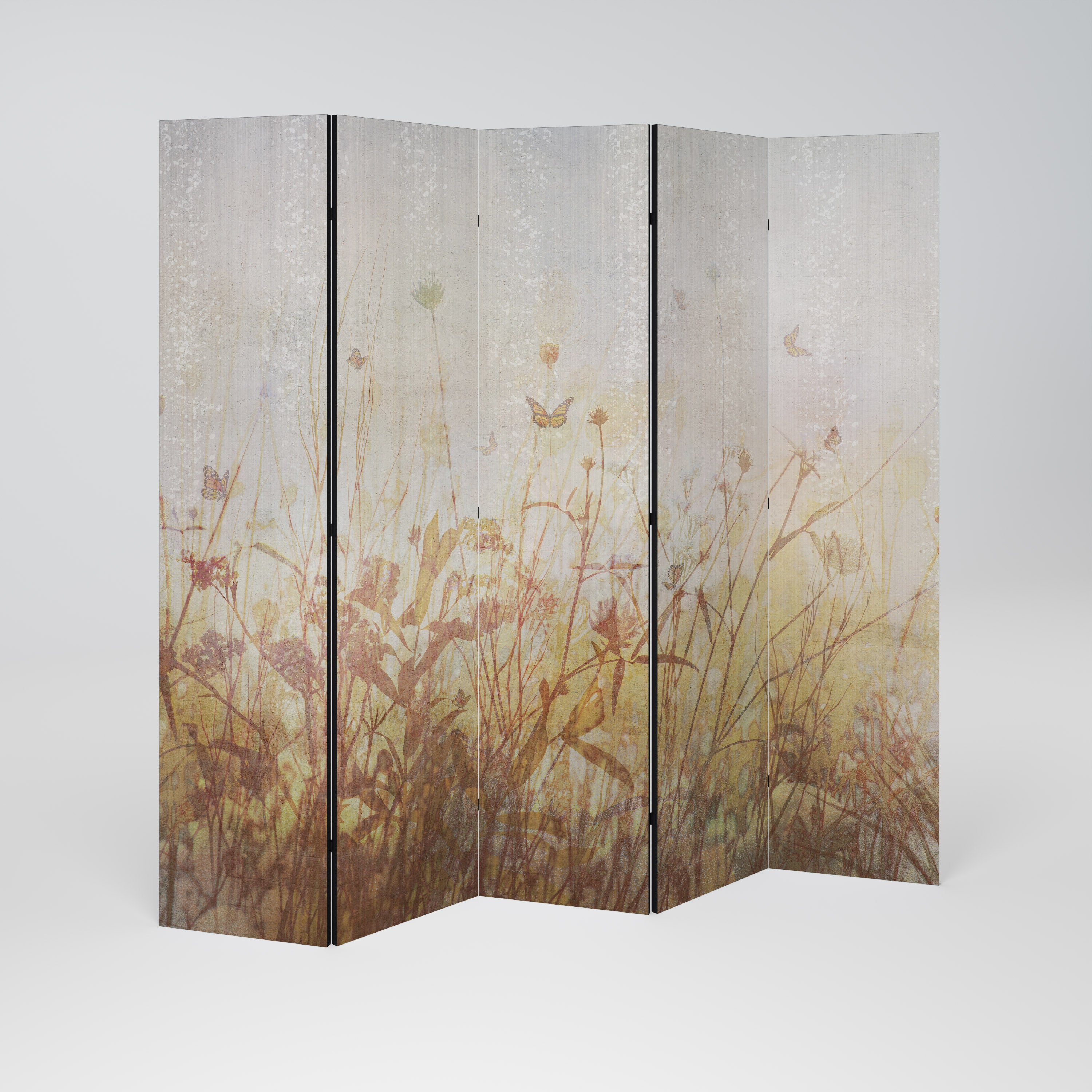 MEADOW BUTTERFLIES Dekoracyjny parawan 5-skrzydłowy