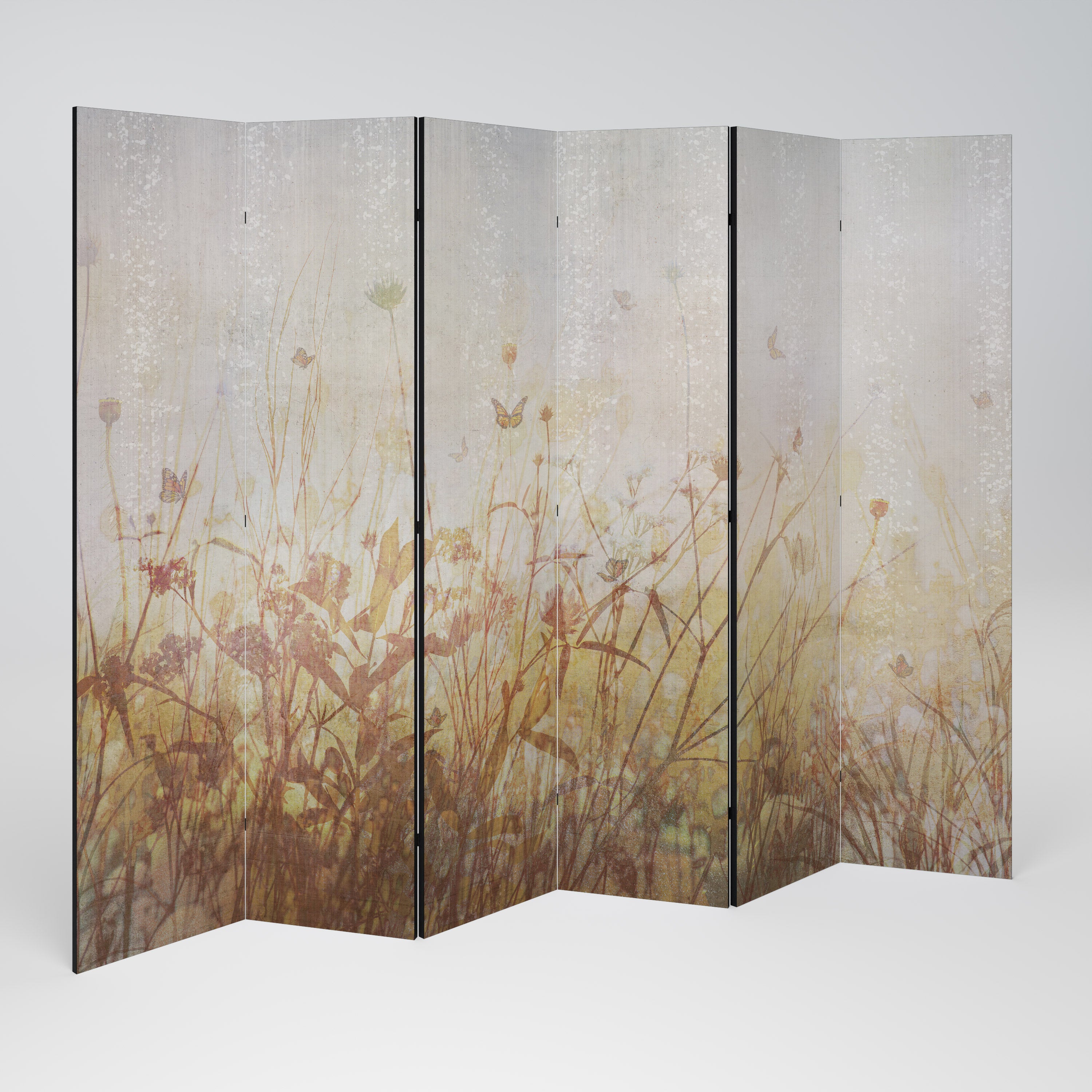 MEADOW BUTTERFLIES Dekoracyjny parawan 6-skrzydłowy