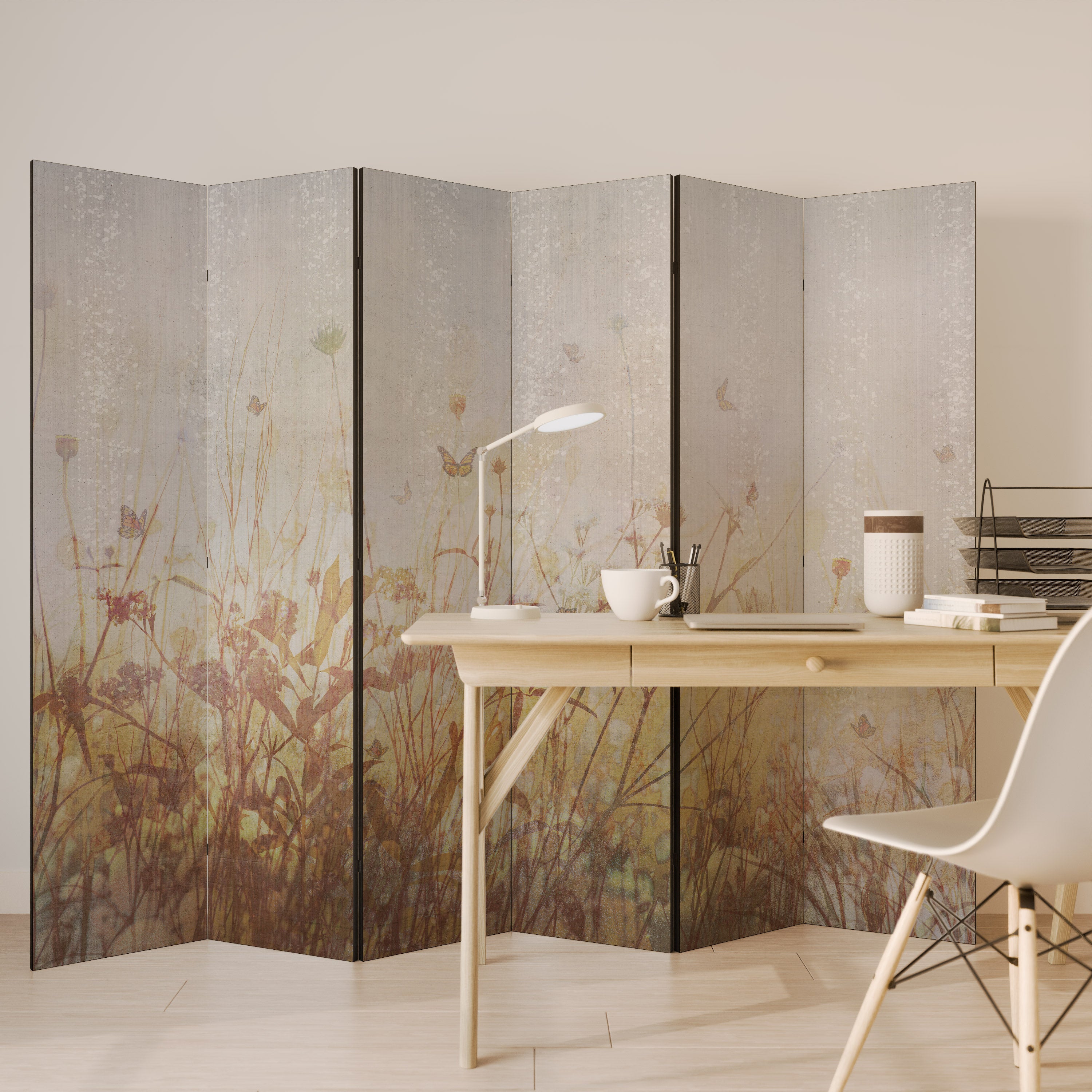 MEADOW BUTTERFLIES Dekoracyjny parawan 6-skrzydłowy