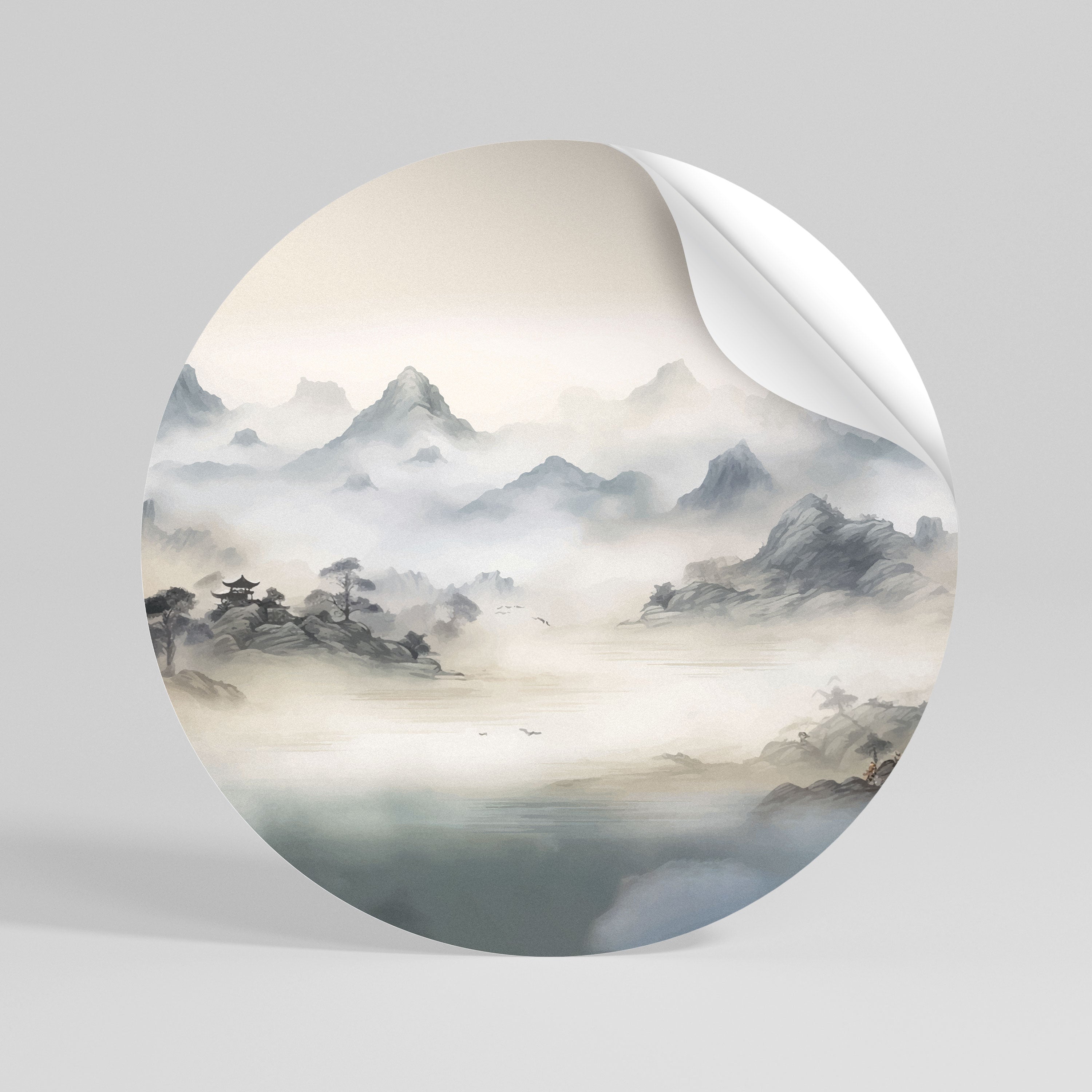 HIDDEN TEMPLE MIST Naklejka okrągła