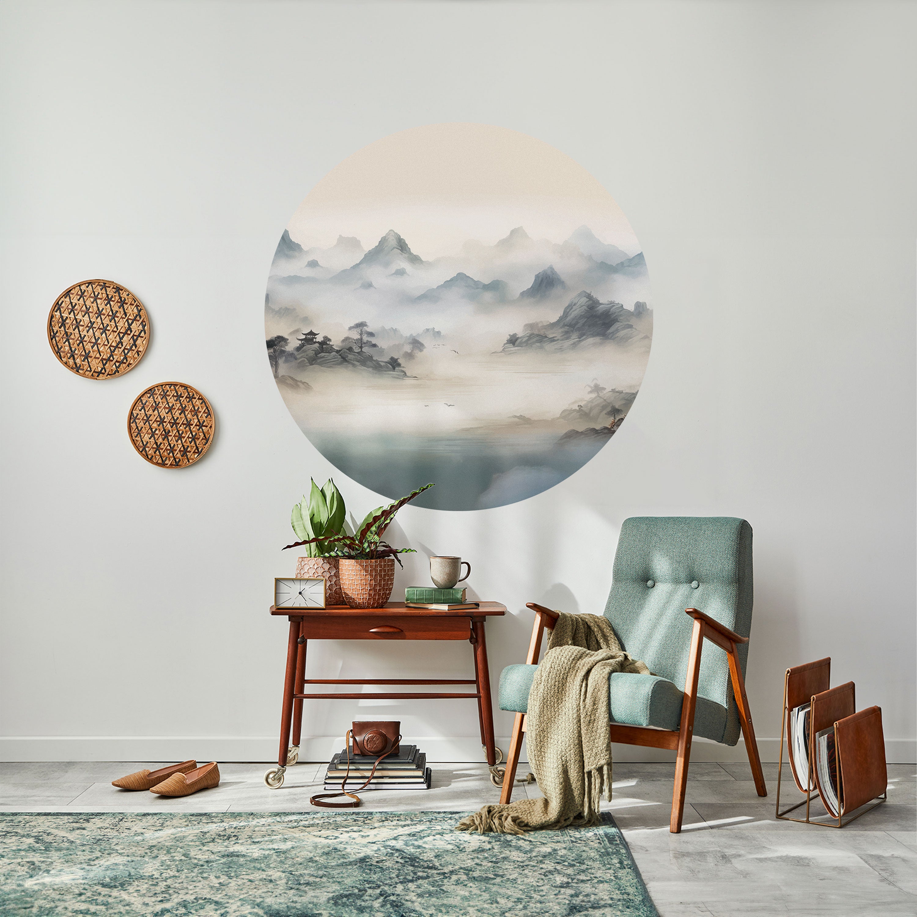 HIDDEN TEMPLE MIST Naklejka okrągła