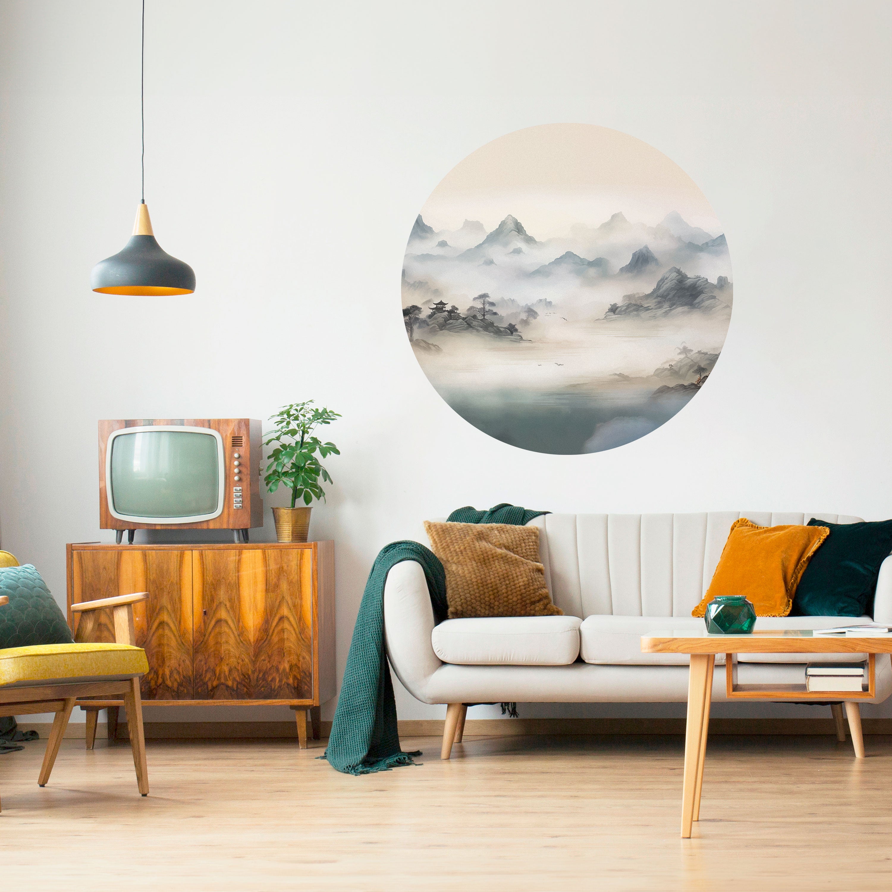 HIDDEN TEMPLE MIST Naklejka okrągła