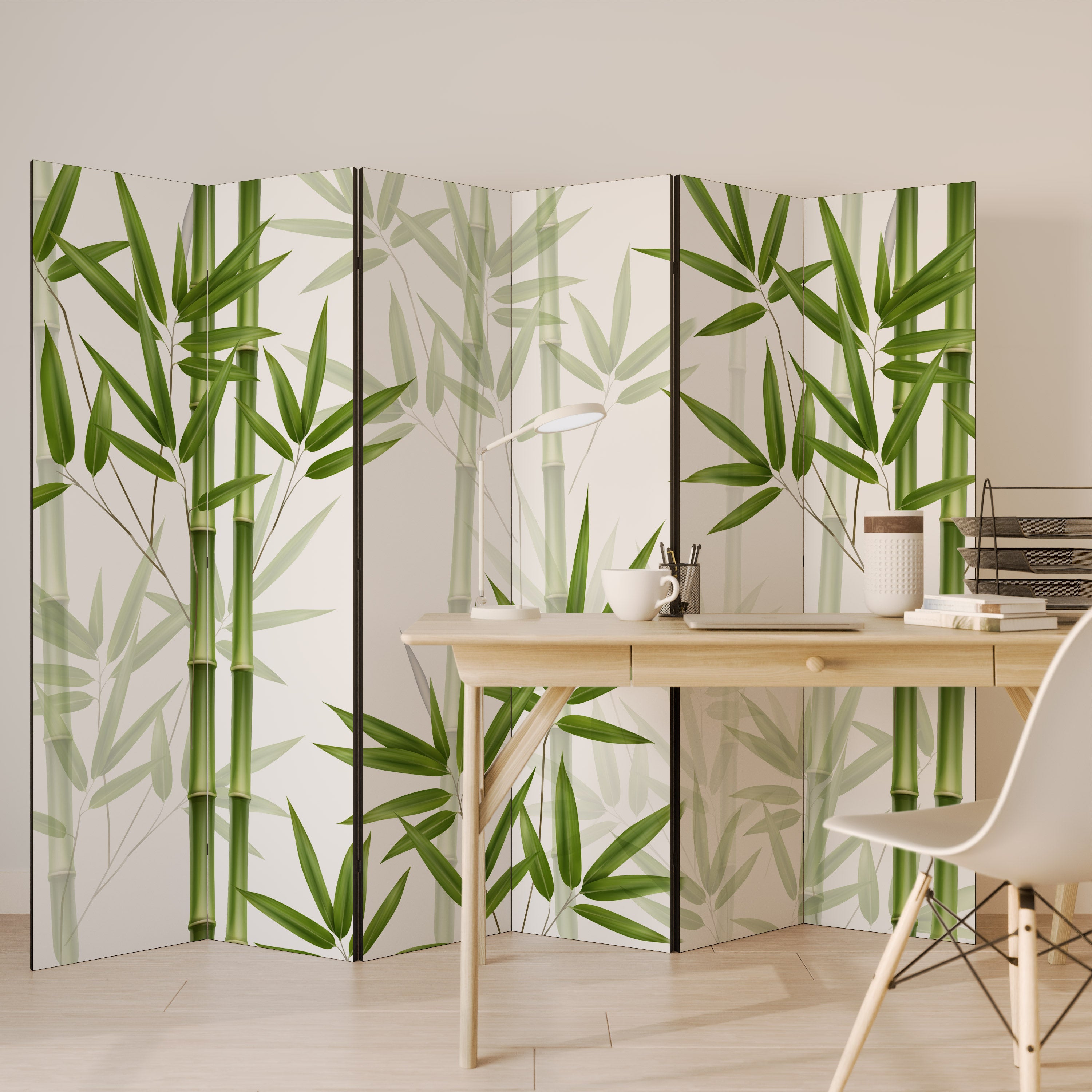 SERENE BAMBOO WHISPERS Dekoracyjny parawan 6-skrzydłowy