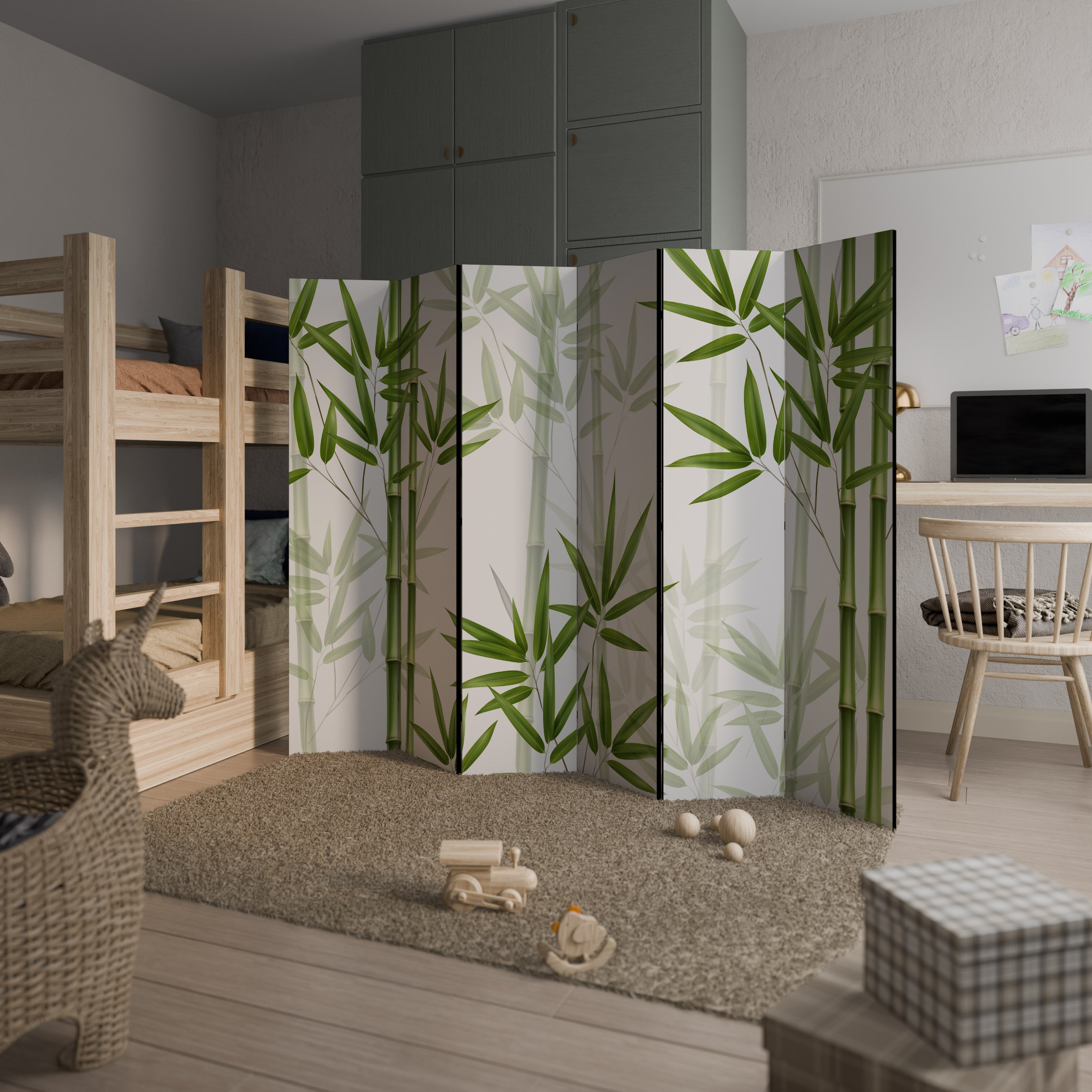 SERENE BAMBOO WHISPERS Dekoracyjny parawan 6-skrzydłowy