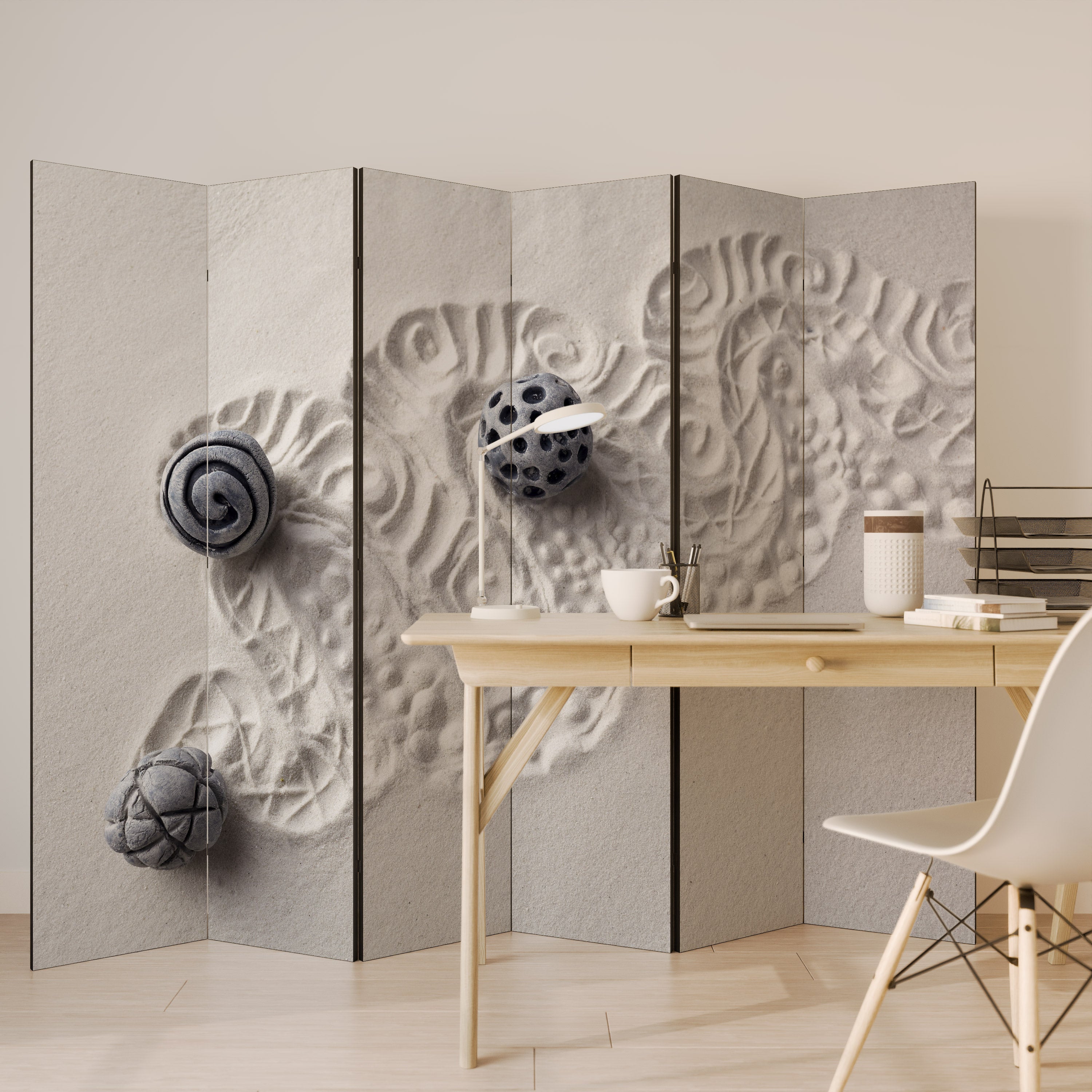 SAND SCULPTED SERENITY Dekoracyjny parawan 6-skrzydłowy