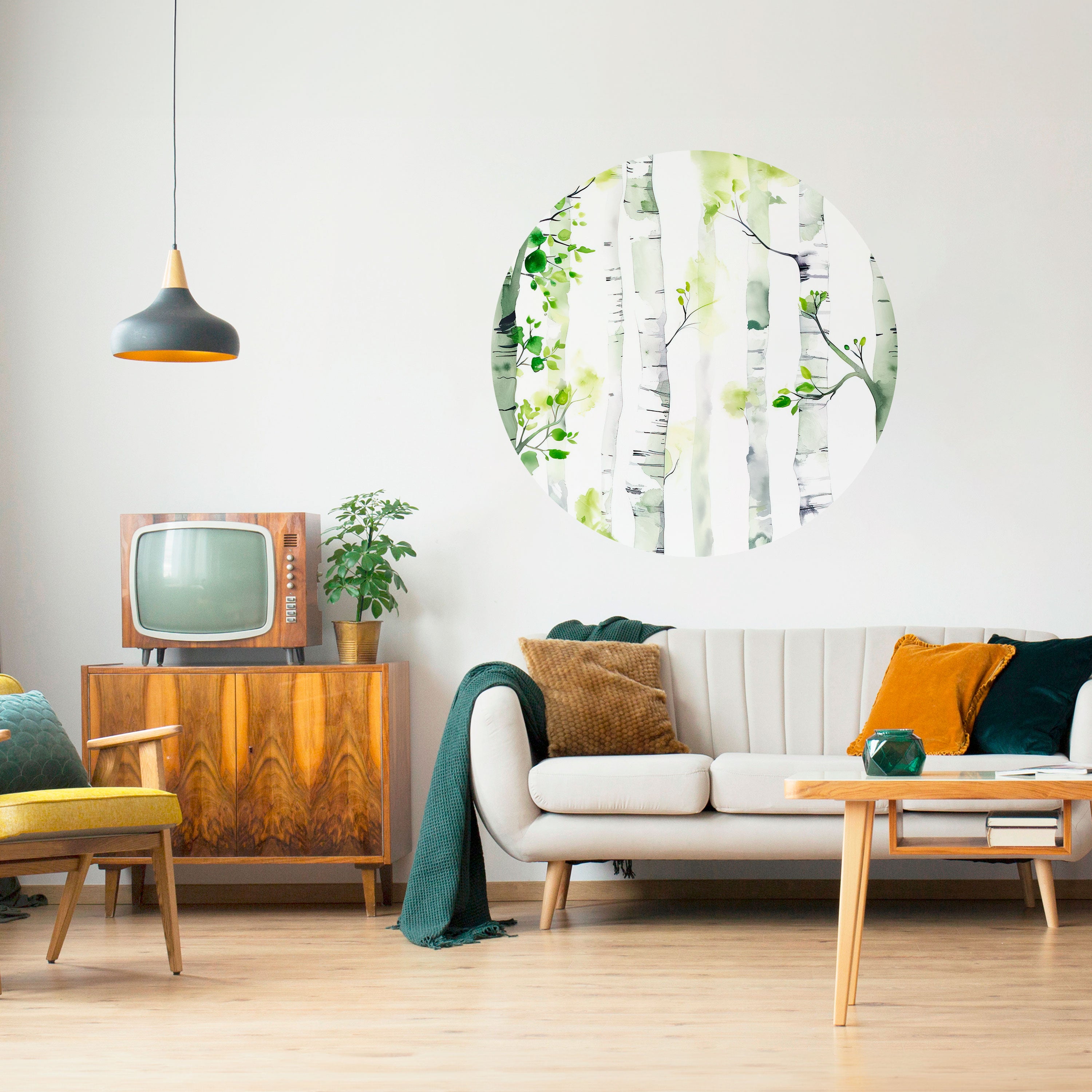 BIRCHY SOLACE Naklejka okrągła