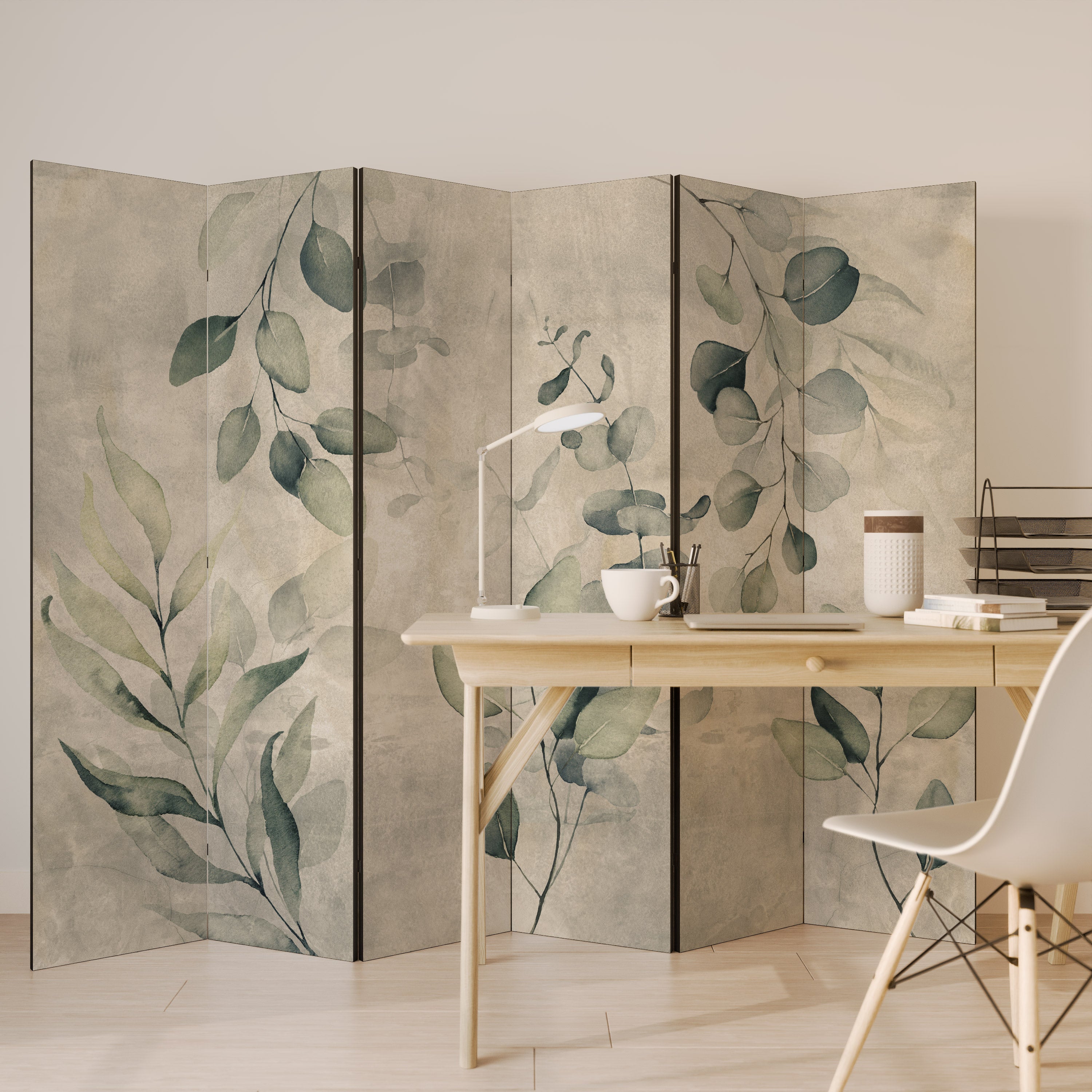 EARTHY TONED ELEGANCE Dekoracyjny parawan 6-skrzydłowy