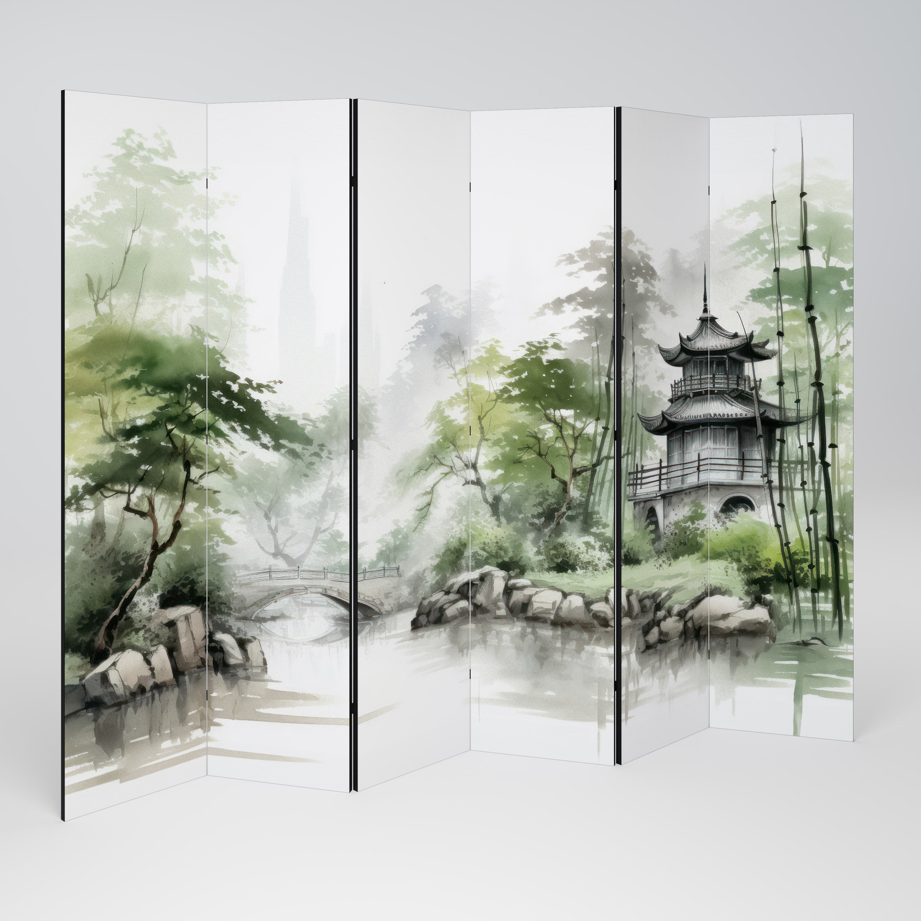 HARMONIOUS WATERSCAPE SCENE Dekoracyjny parawan 6-skrzydłowy