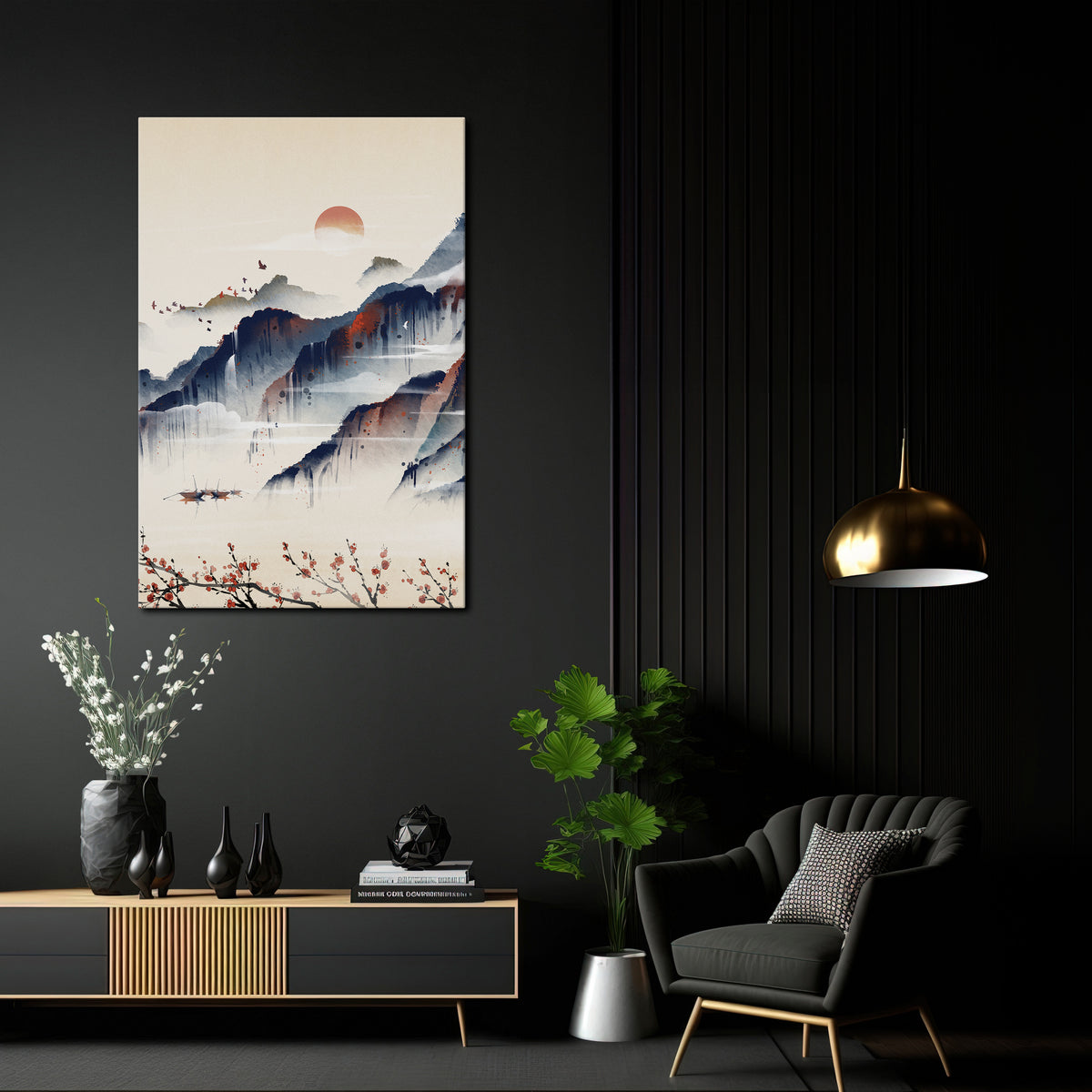 JAPANESE LANDSCAPE Pionowy obraz na płótnie