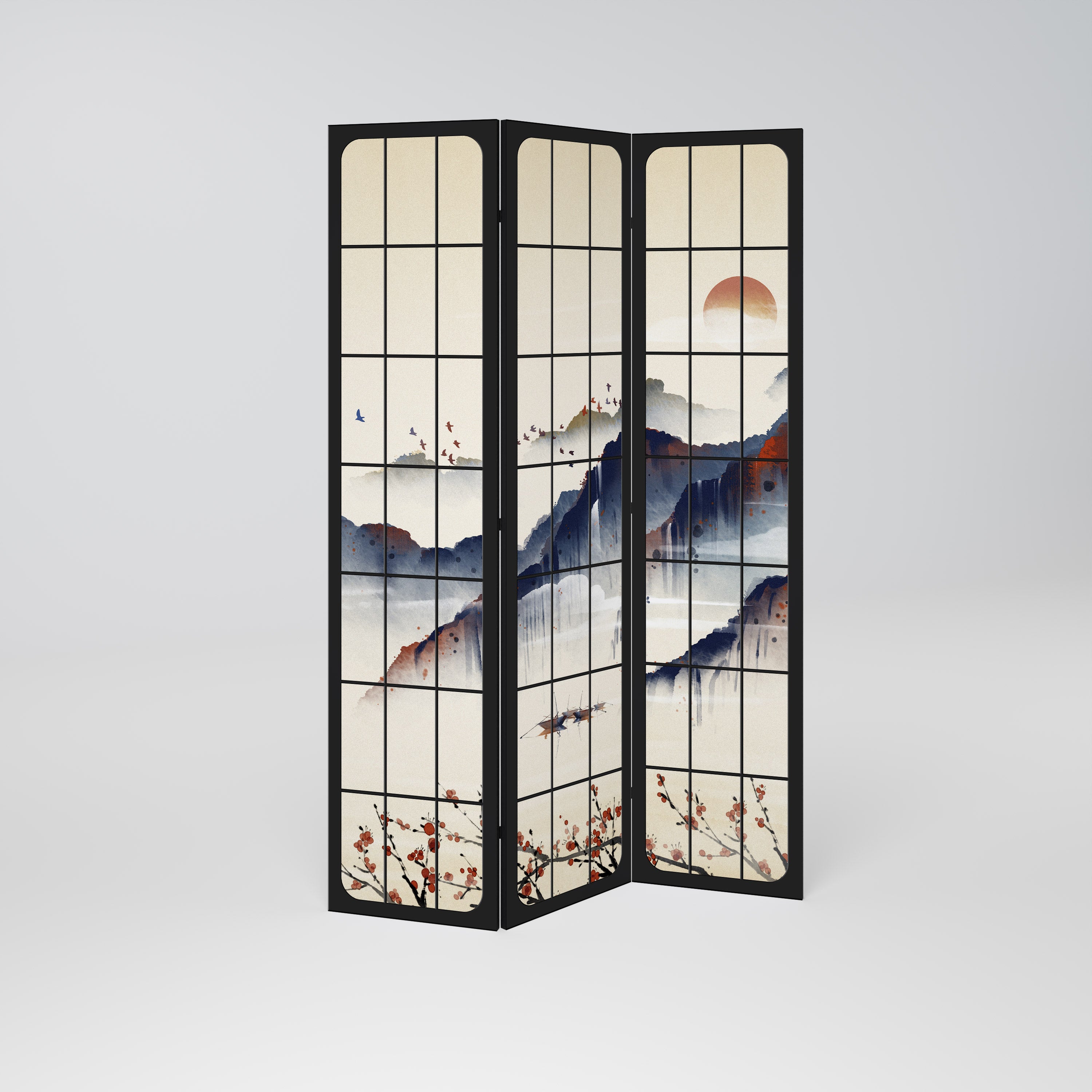 JAPANESE LANDSCAPE Dekoracyjny parawan 3-skrzydłowy
