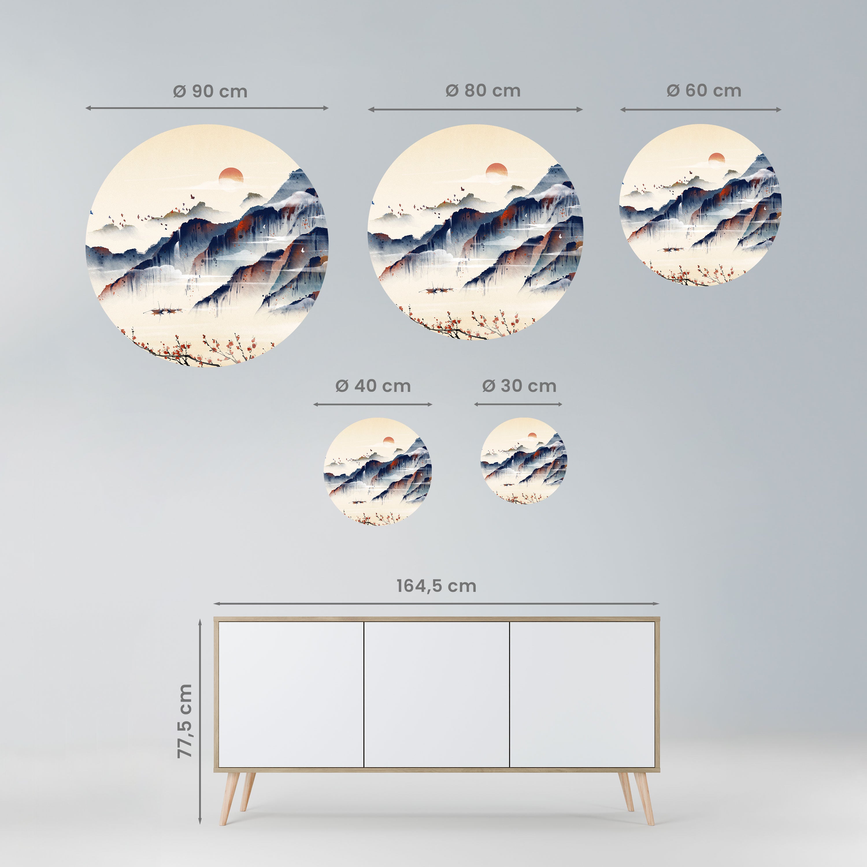 JAPANESE LANDSCAPE Naklejka okrągła