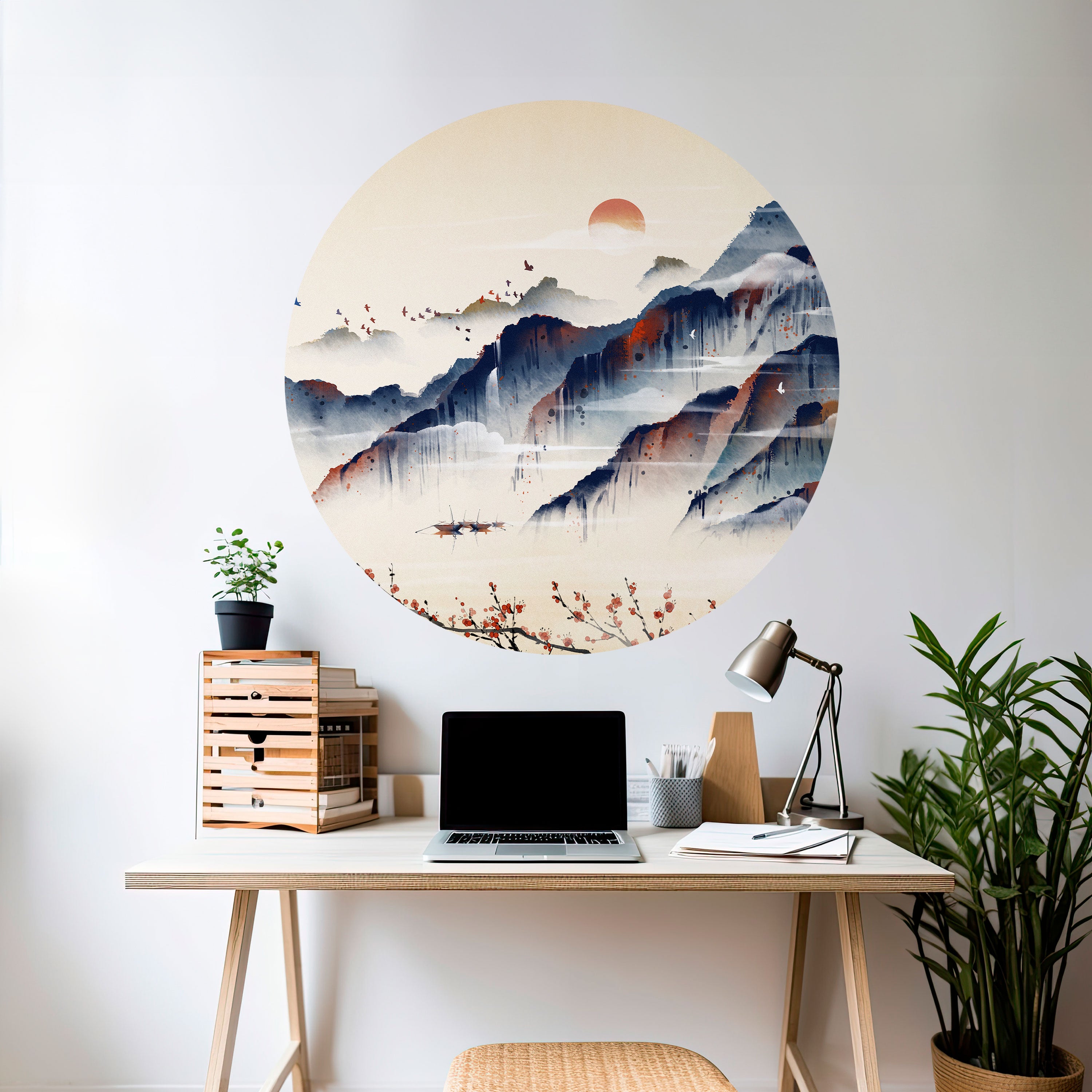 JAPANESE LANDSCAPE Naklejka okrągła