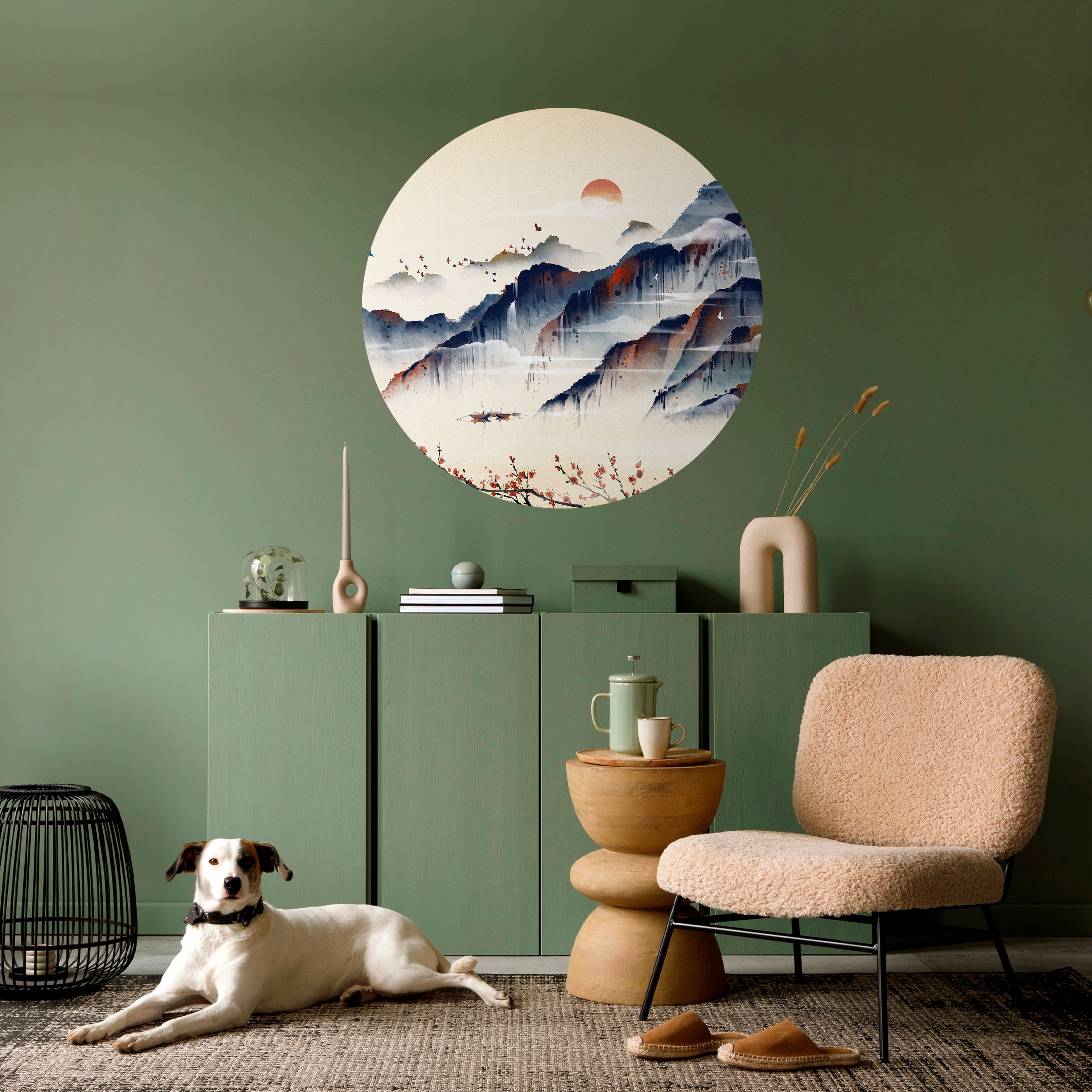 JAPANESE LANDSCAPE Naklejka okrągła