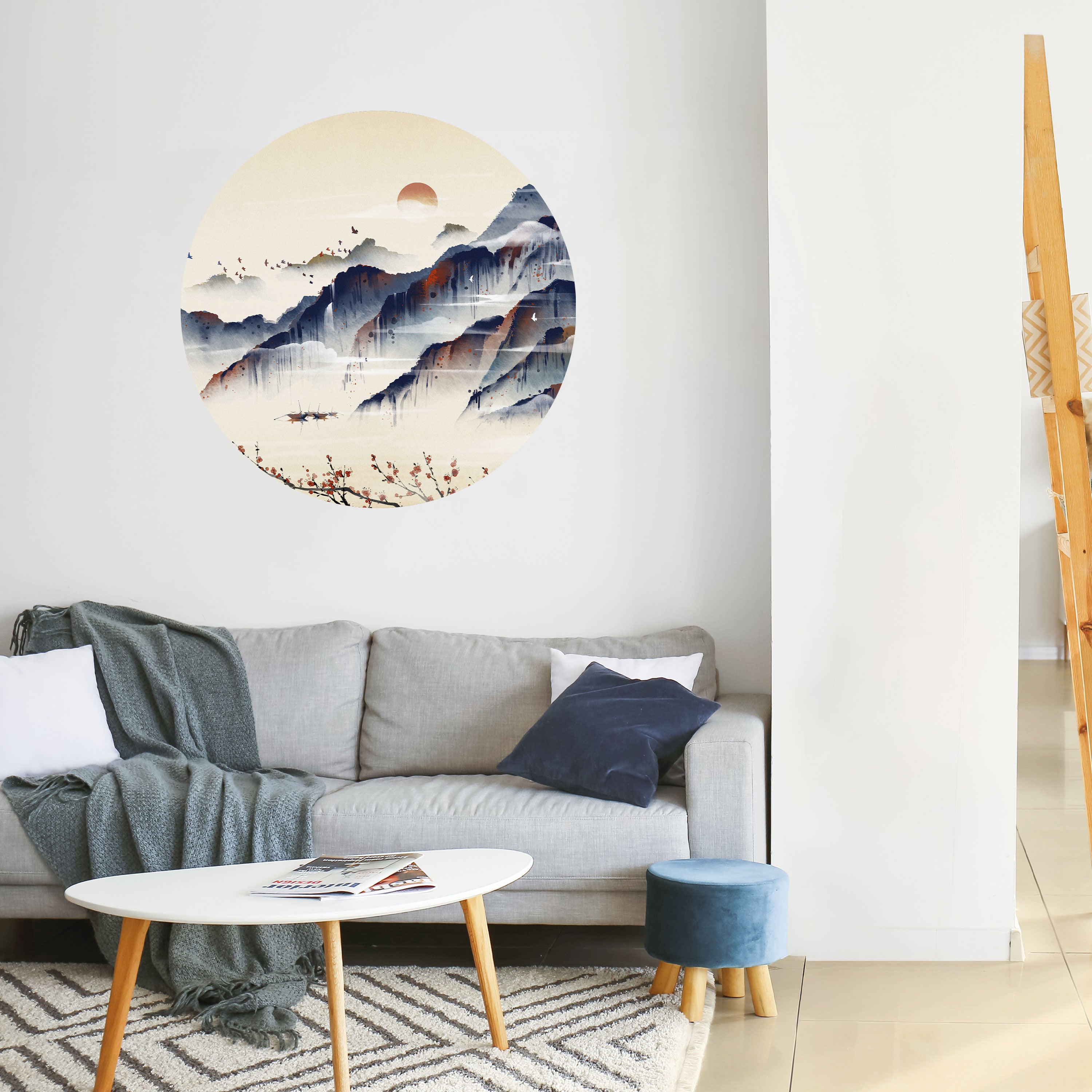 JAPANESE LANDSCAPE Naklejka okrągła