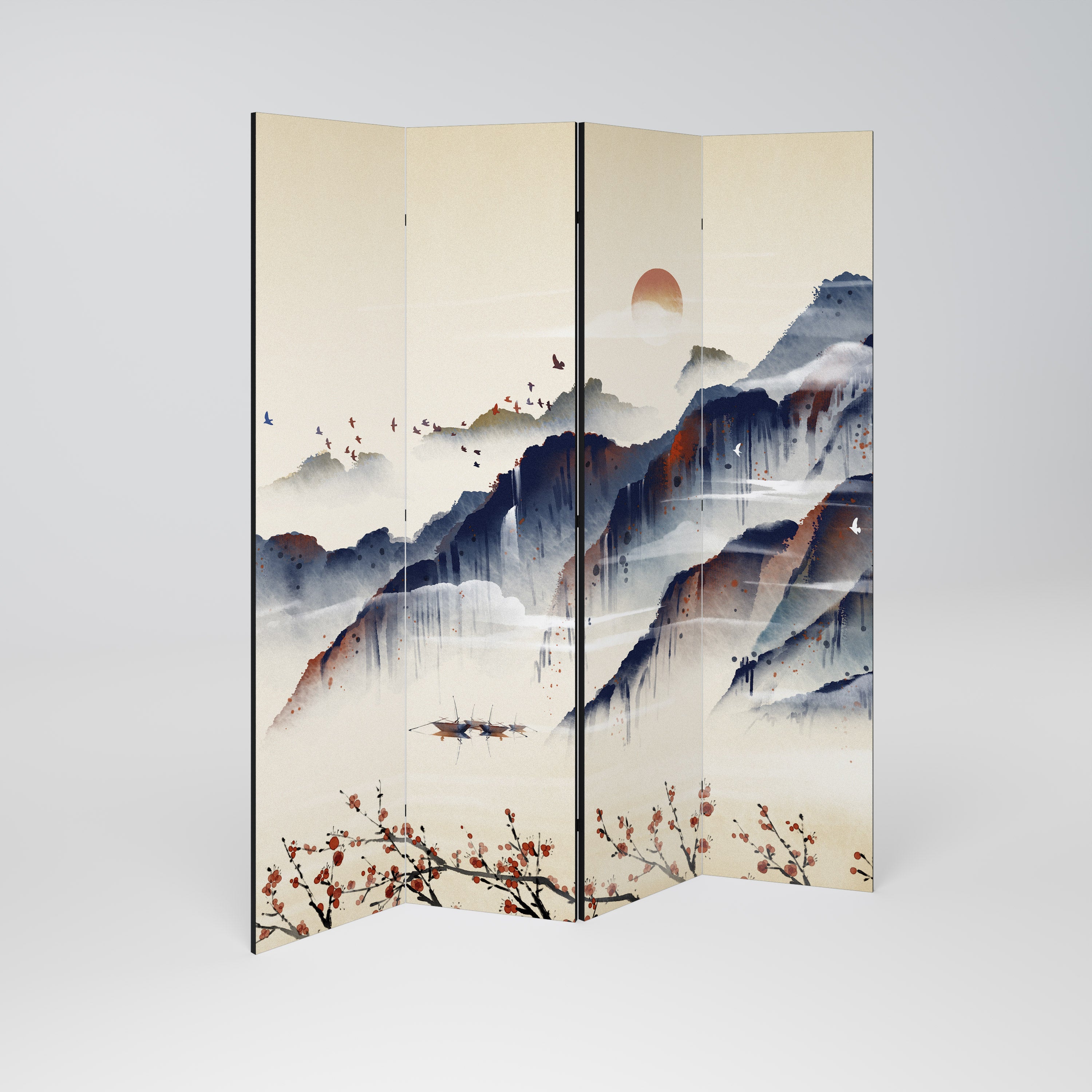 ORIENTAL LANDSCAPE Dekoracyjny parawan 4-skrzydłowy