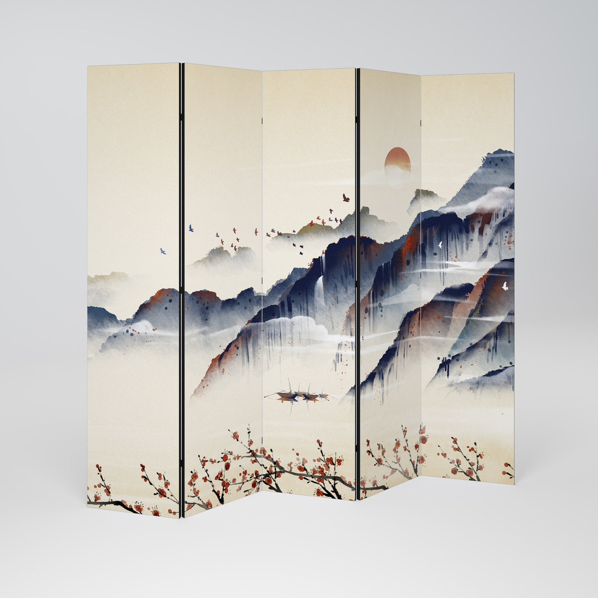 ORIENTAL LANDSCAPE Dekoracyjny parawan 5-skrzydłowy
