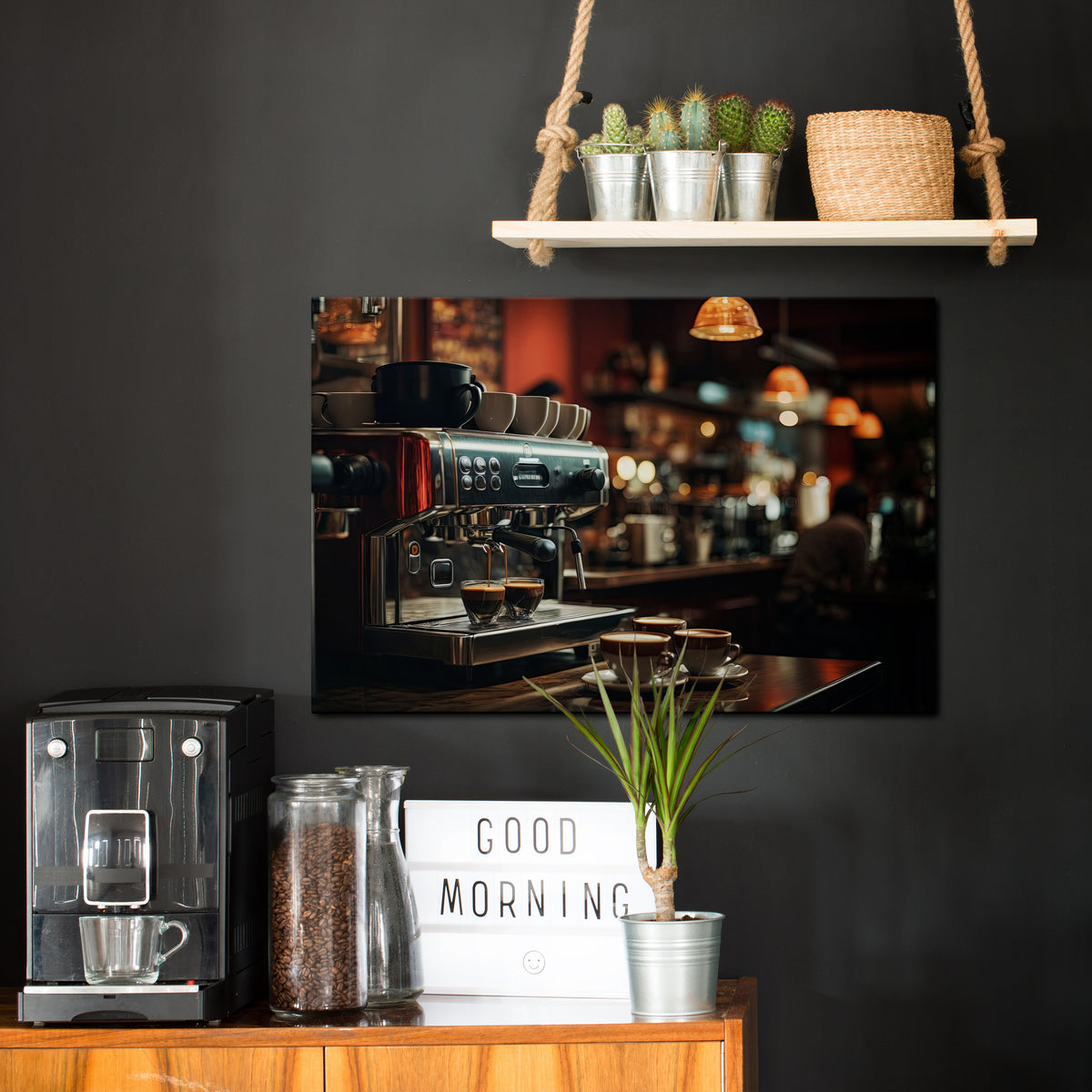BARISTA’S DREAM MACHINE Poziomy obraz na płótnie