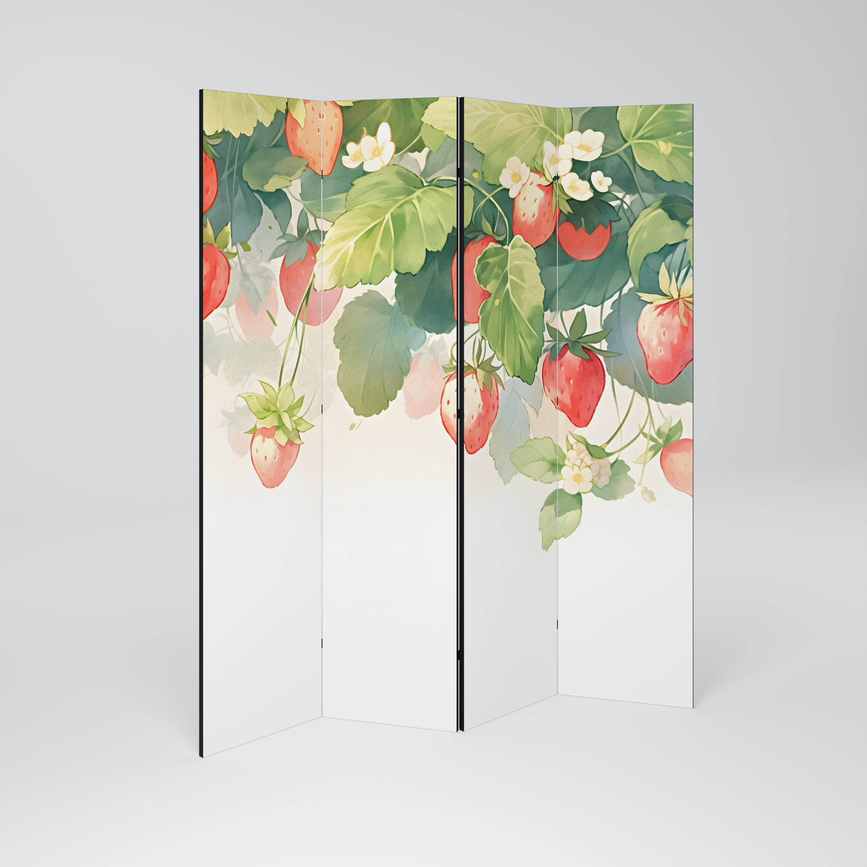 STRAWBERRY DREAMSCAPE Dekoracyjny parawan 4-skrzydłowy
