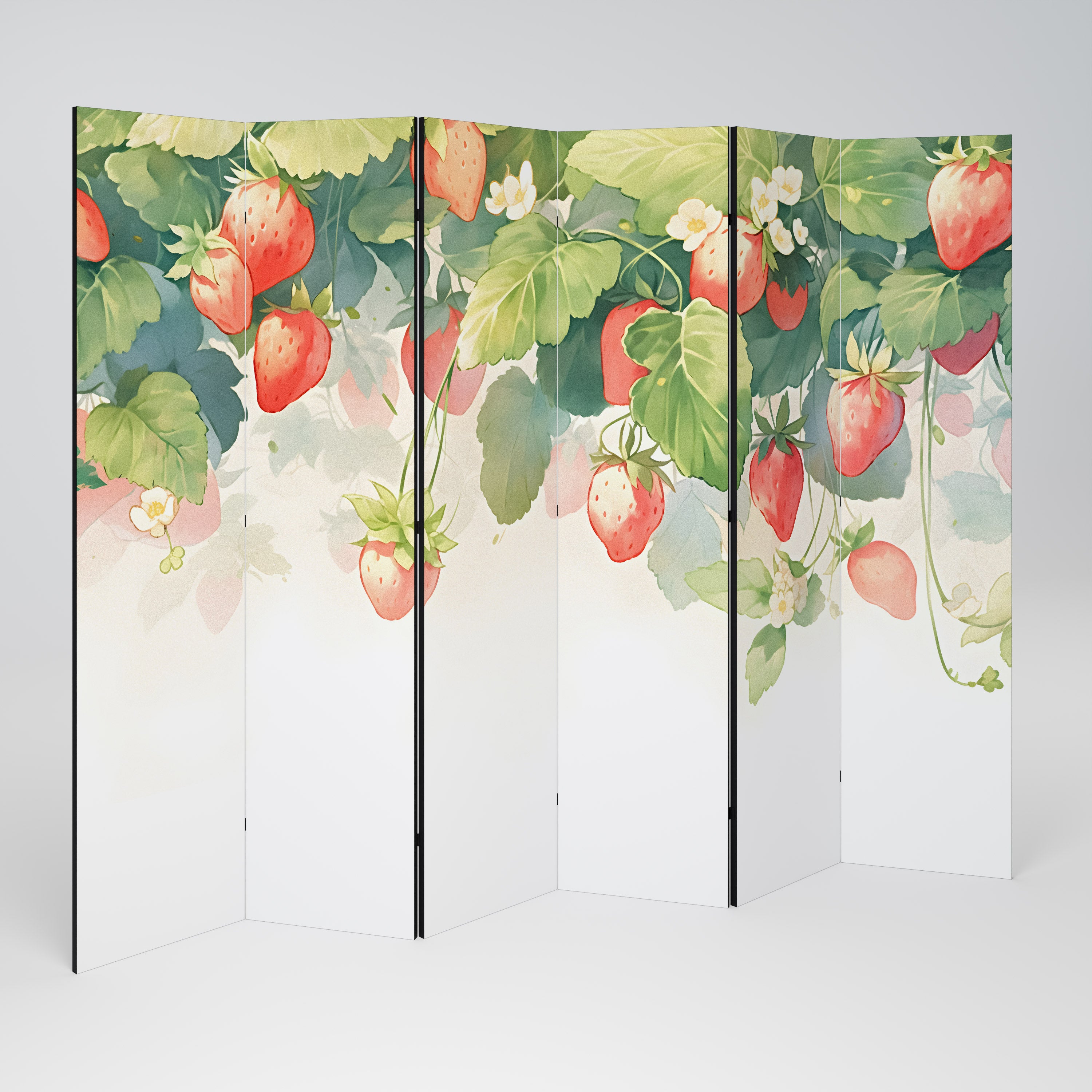 STRAWBERRY DREAMSCAPE Dekoracyjny parawan 6-skrzydłowy