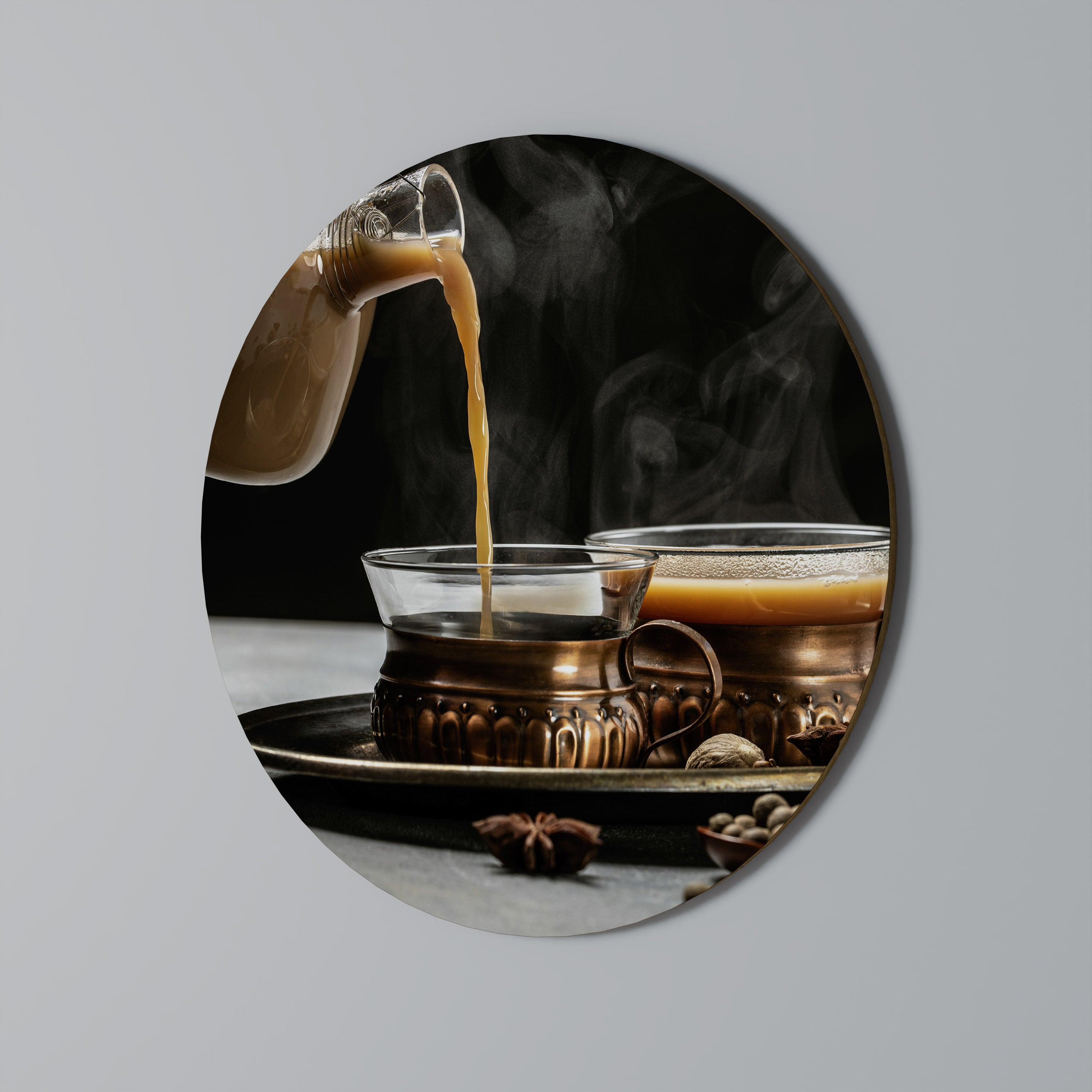 STEAMING SIPS OF SERENITY Obraz okrągły