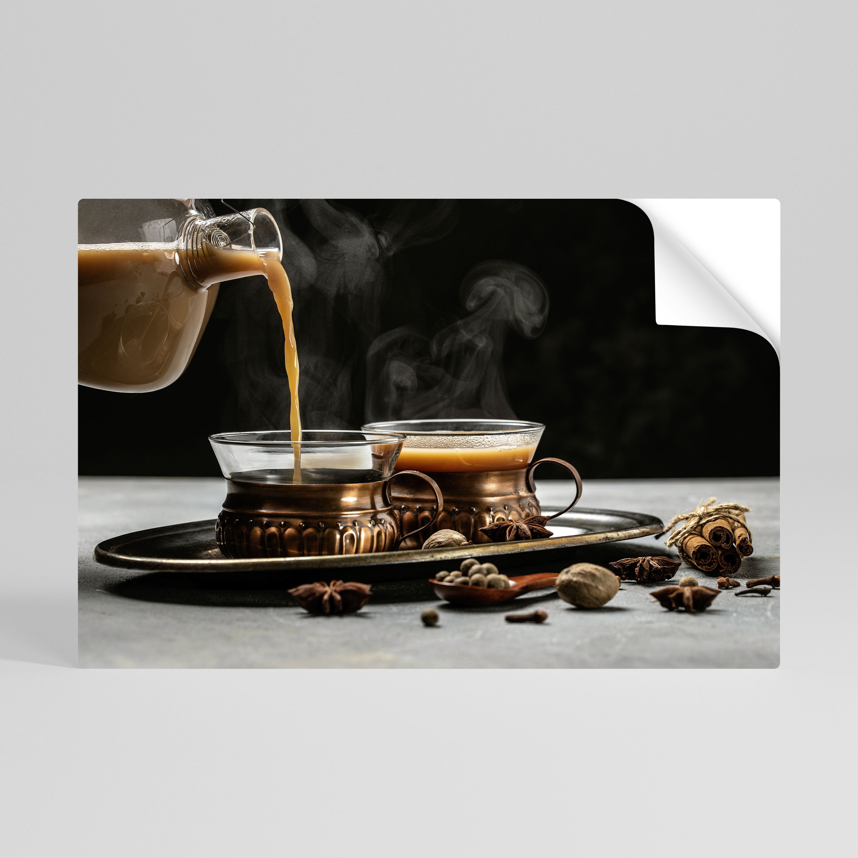 STEAMING SIPS OF SERENITY Naklejka/Plakat poziomy