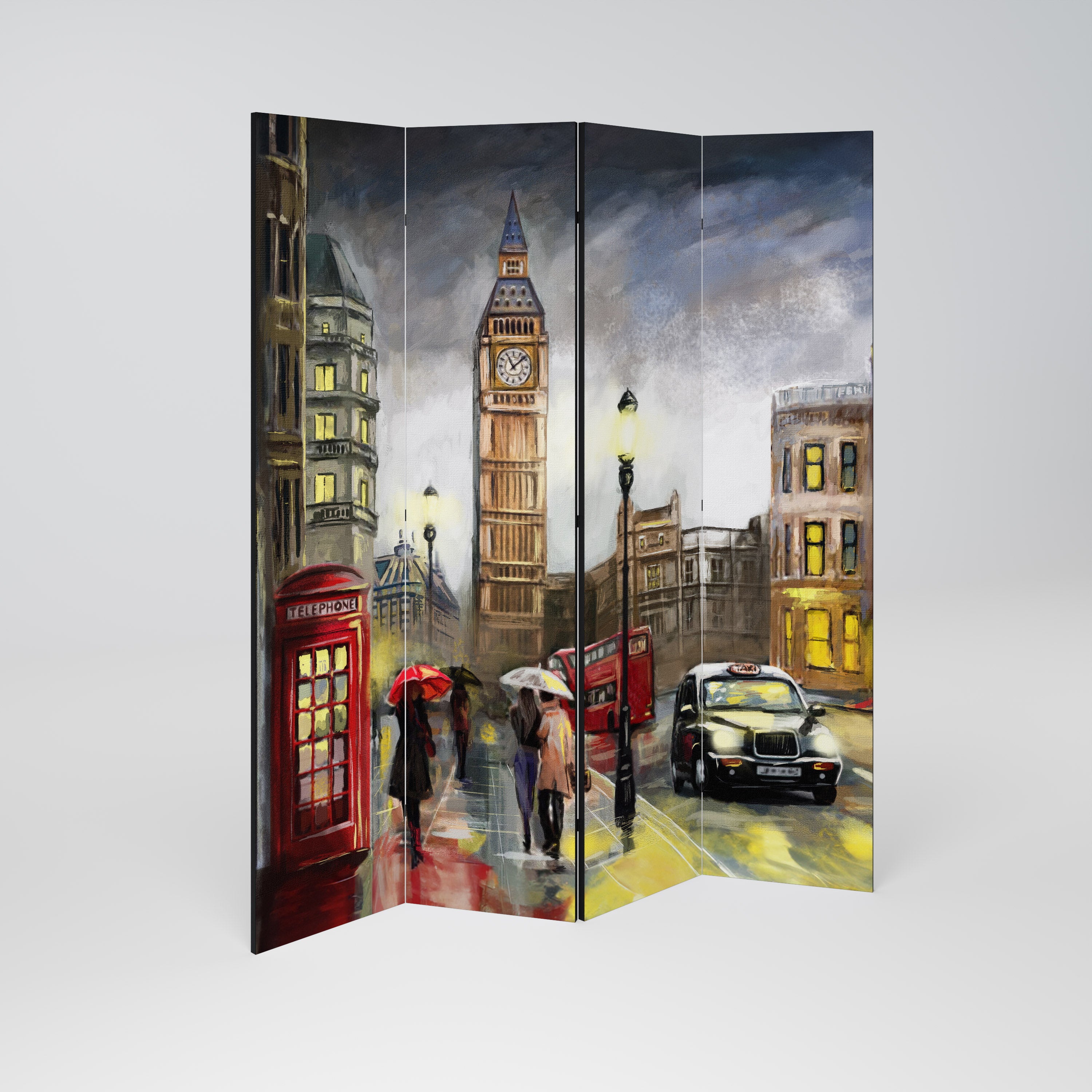 LONDON'S TIMELESS VIBES Dekoracyjny parawan 4-skrzydłowy