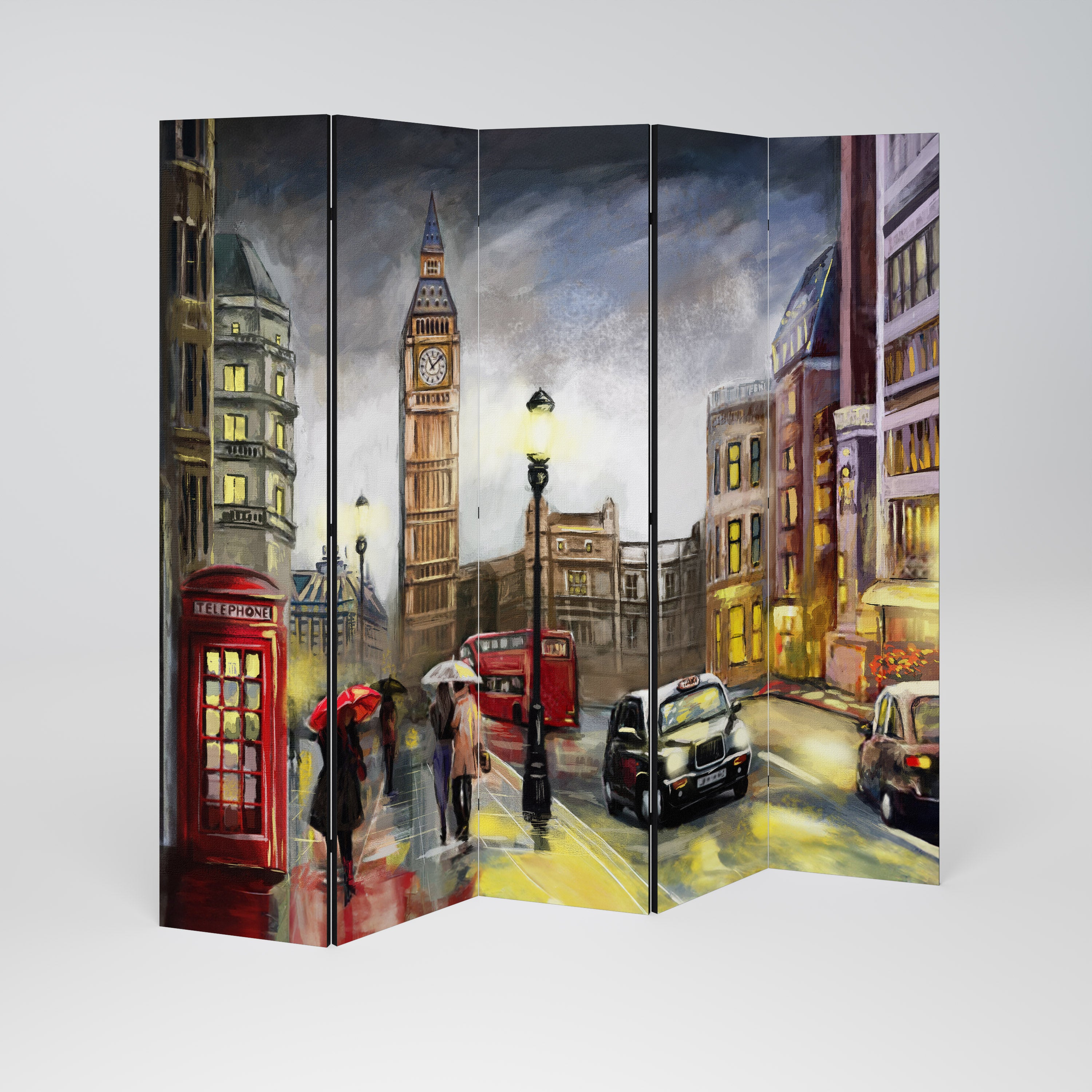 LONDON'S TIMELESS VIBES Dekoracyjny parawan 5-skrzydłowy