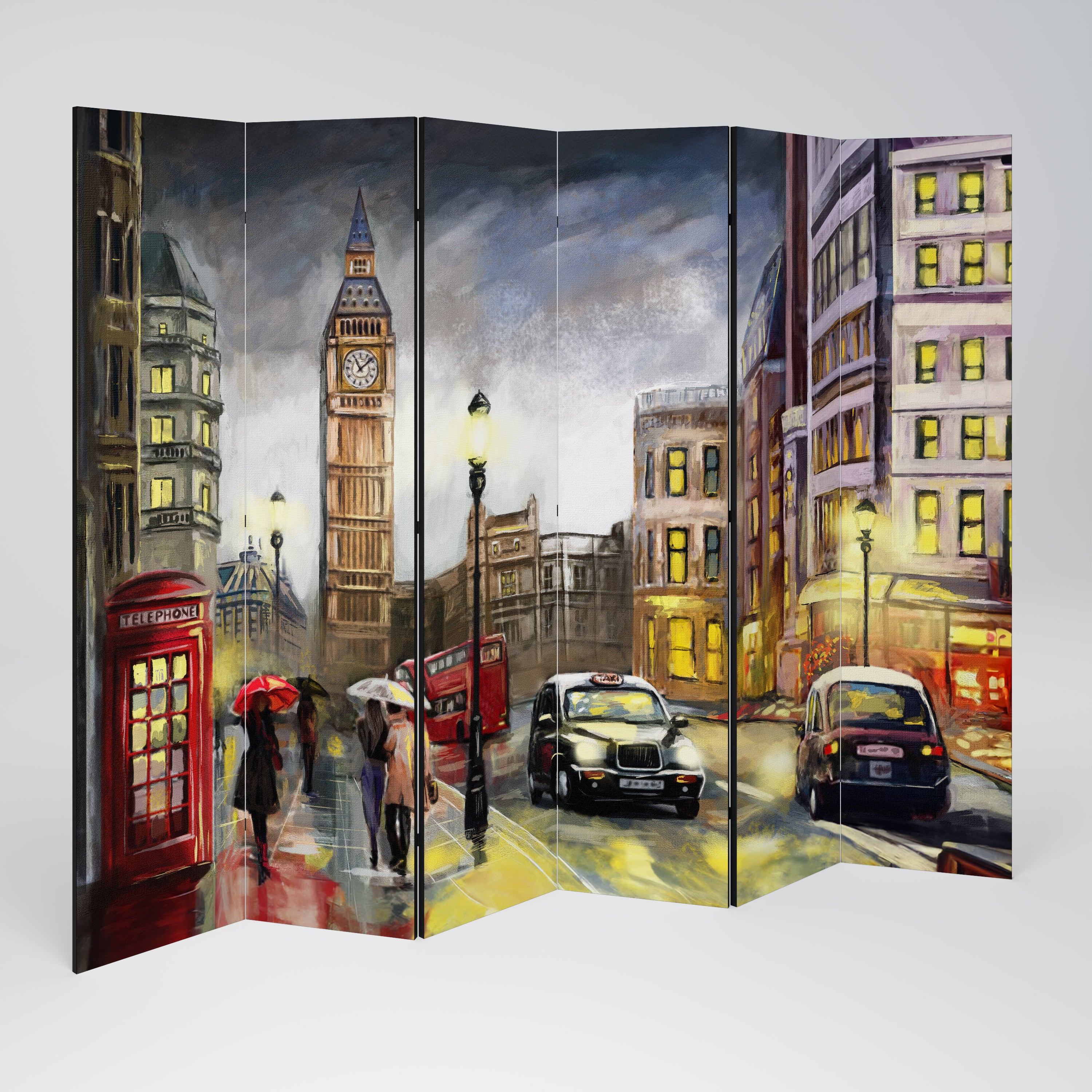 LONDON'S TIMELESS VIBES Dekoracyjny parawan 6-skrzydłowy