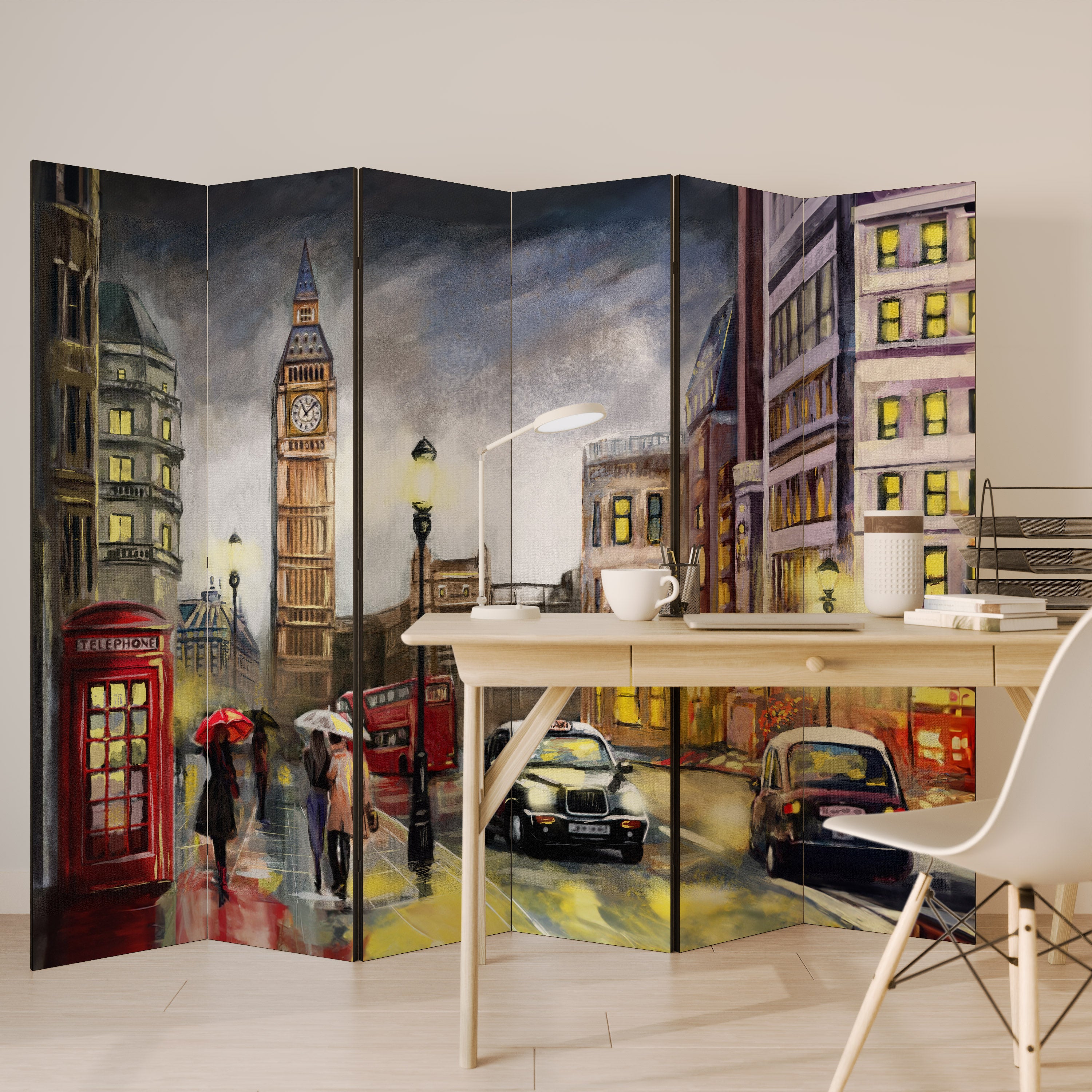 LONDON'S TIMELESS VIBES Dekoracyjny parawan 6-skrzydłowy