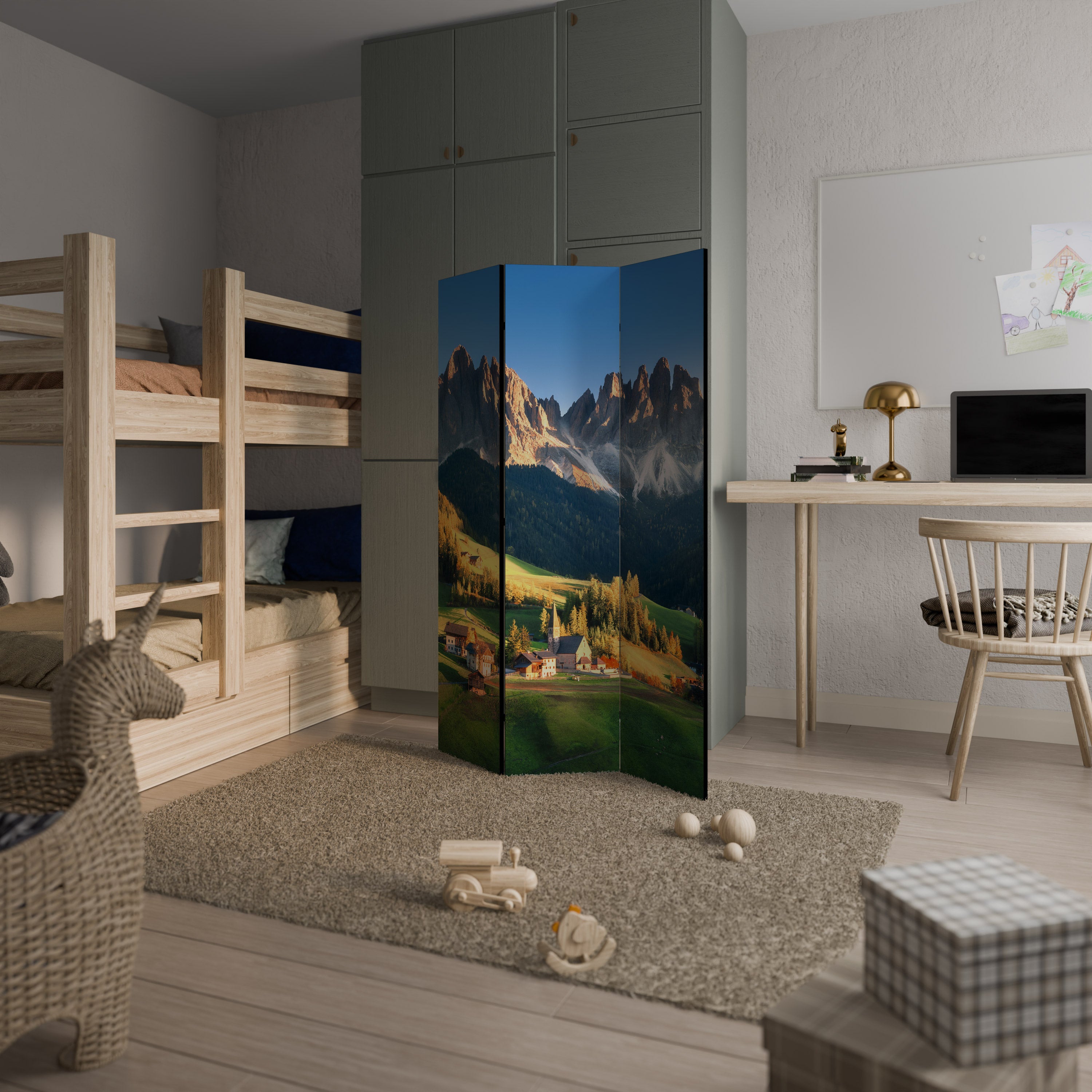 MOUNTAIN DREAMSCAPE Dekoracyjny parawan 3-skrzydłowy