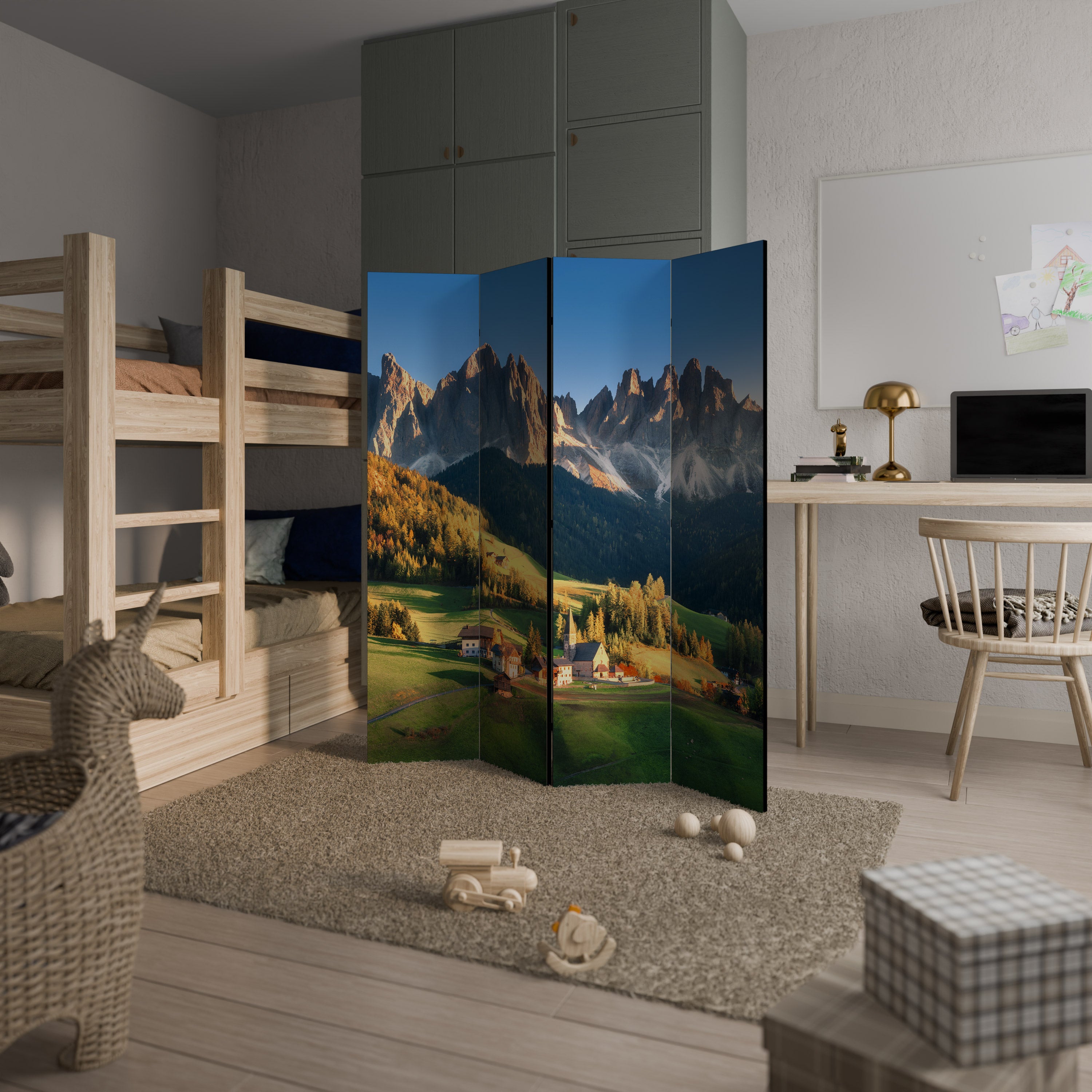 MOUNTAIN DREAMSCAPE Dekoracyjny parawan 4-skrzydłowy