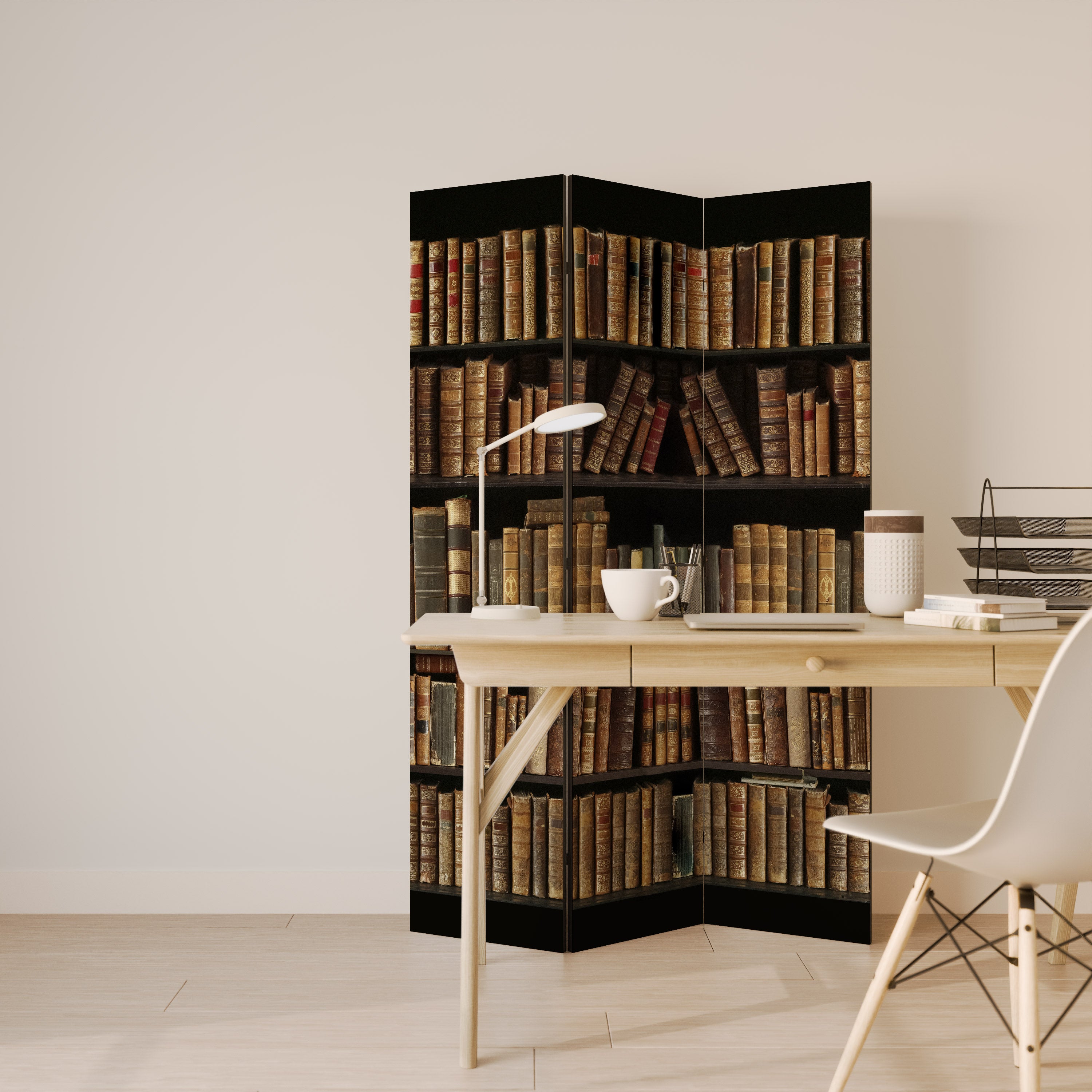 SHELVES OF TIME Dekoracyjny parawan 3-skrzydłowy