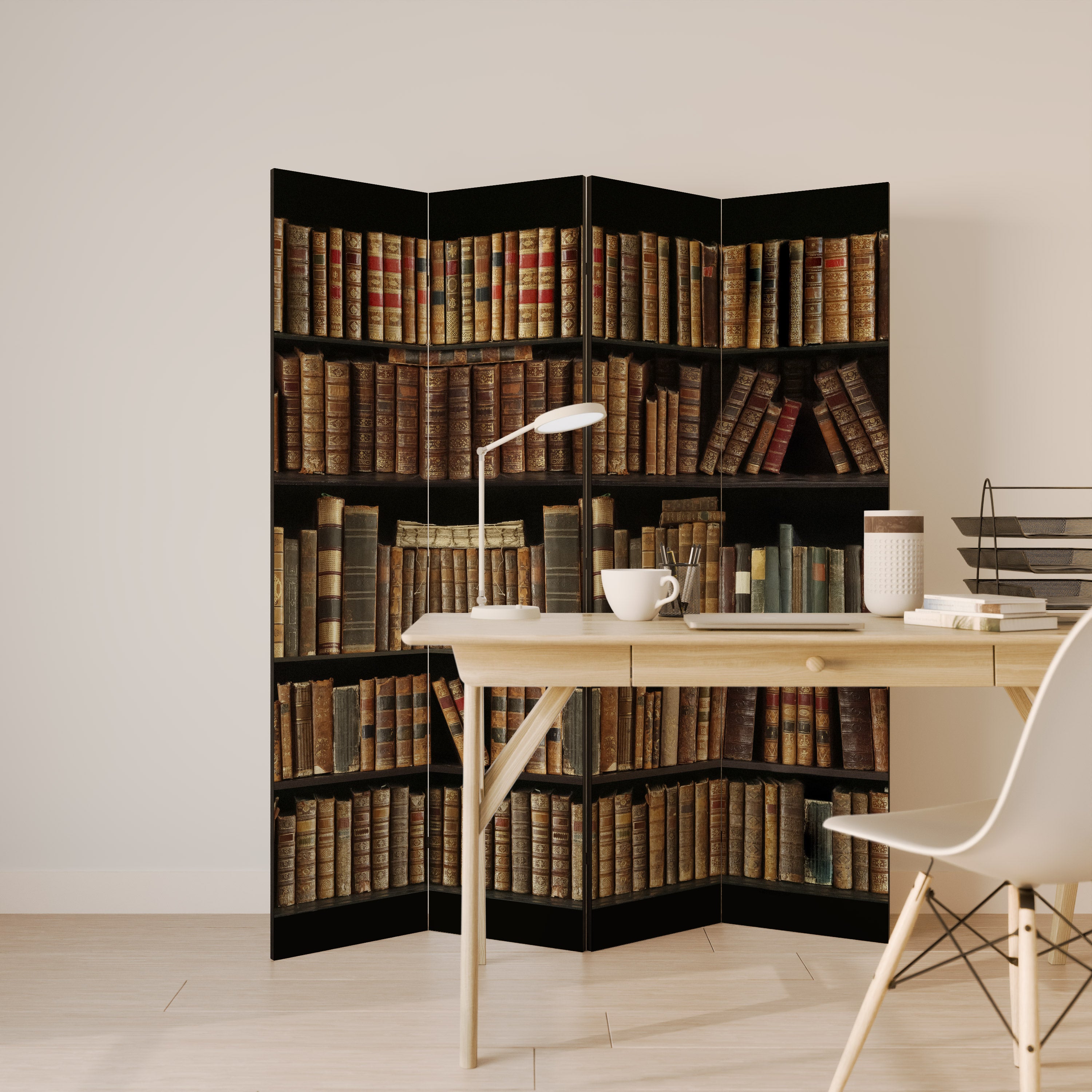 SHELVES OF TIME Dekoracyjny parawan 4-skrzydłowy
