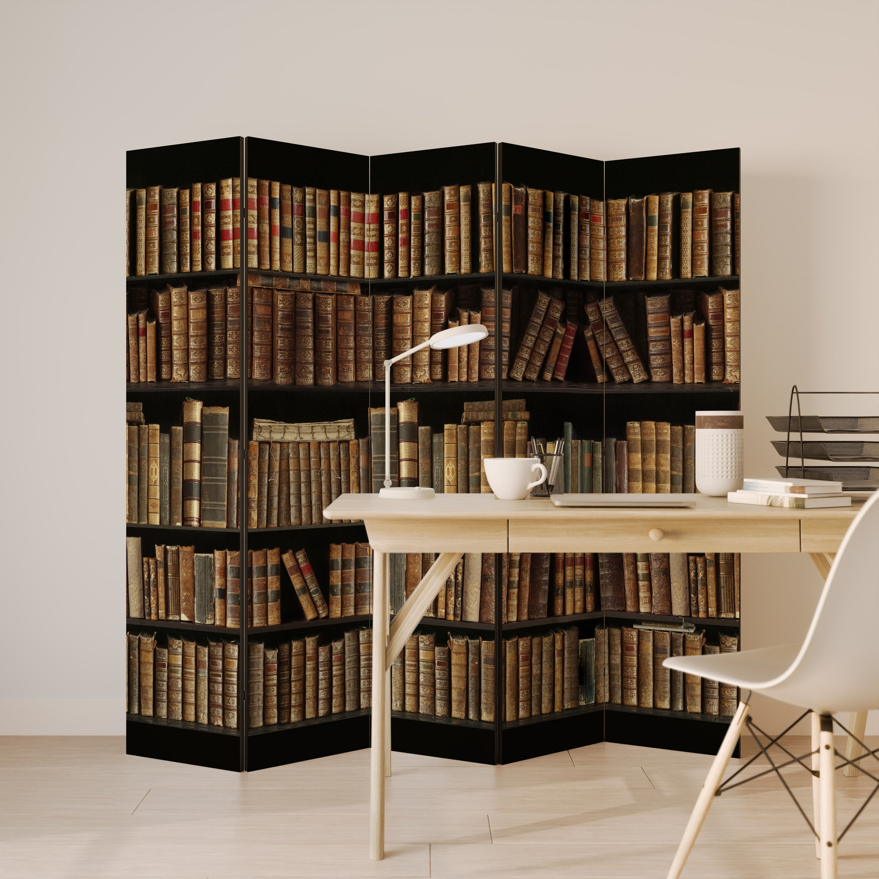 SHELVES OF TIME Dekoracyjny parawan 5-skrzydłowy