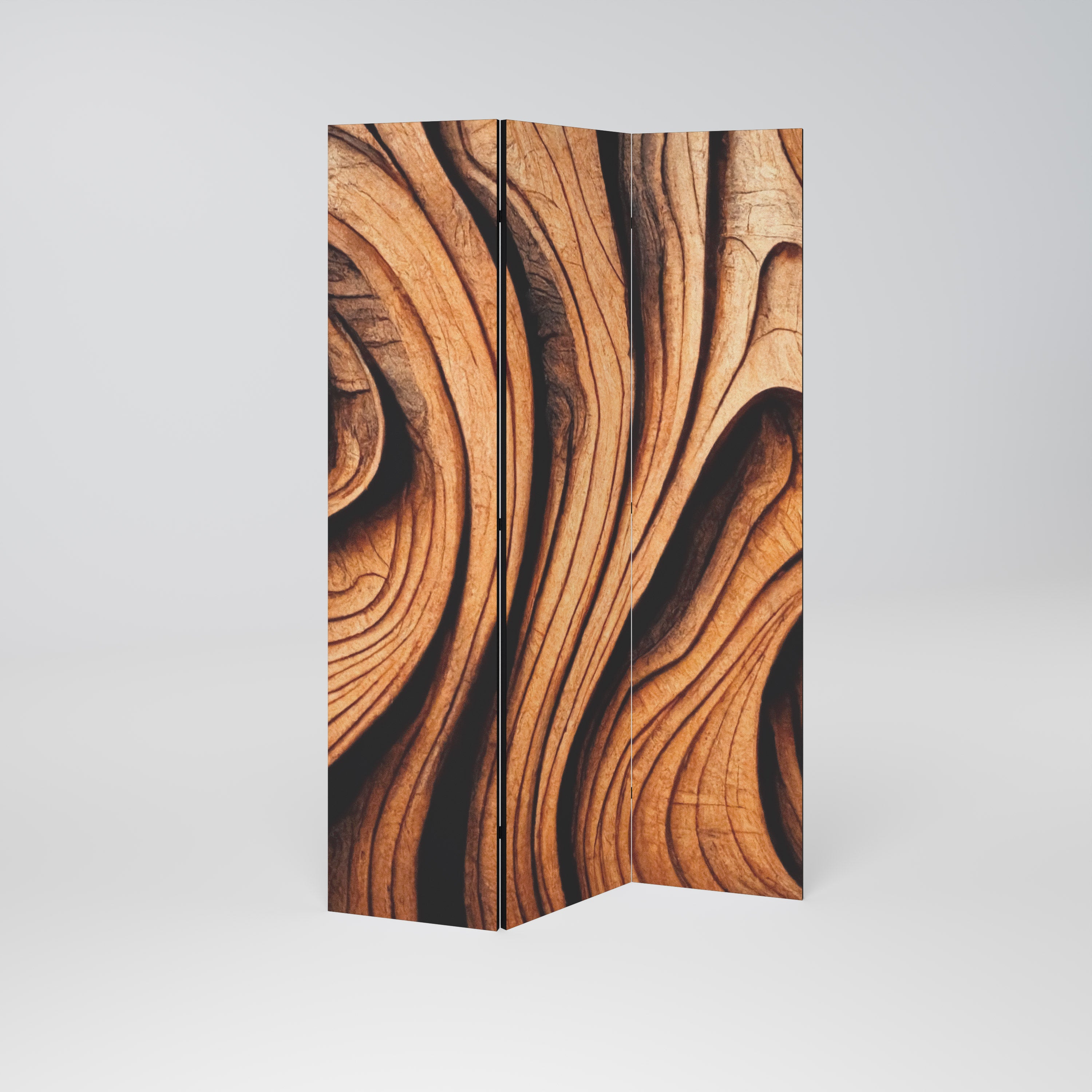WOODEN WAVES UNFOLDED Dekoracyjny parawan 3-skrzydłowy