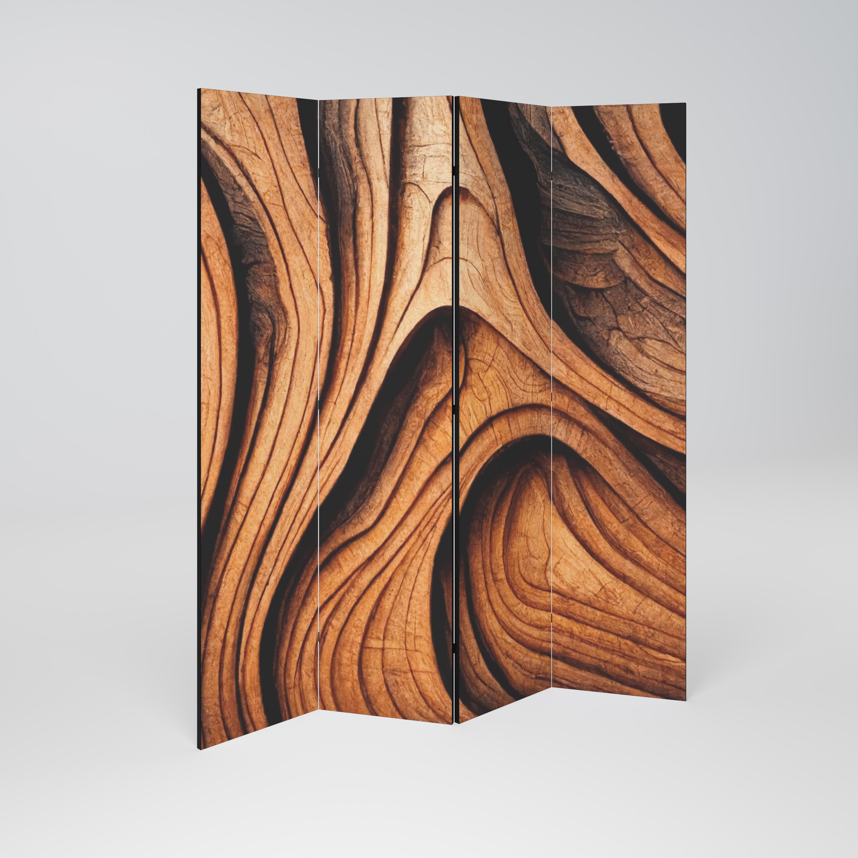 WOODEN WAVES UNFOLDED Dekoracyjny parawan 4-skrzydłowy