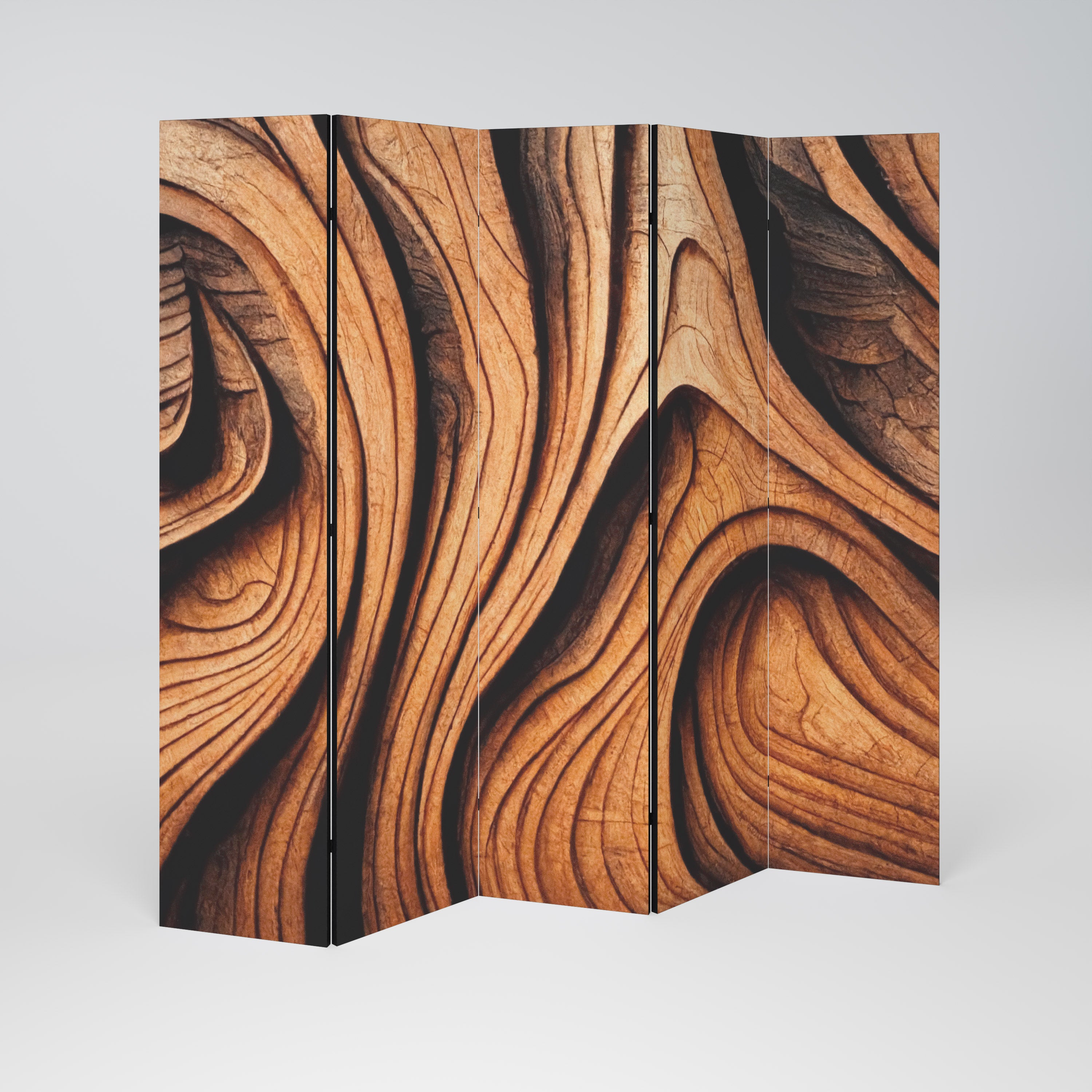 WOODEN WAVES UNFOLDED Dekoracyjny parawan 5-skrzydłowy