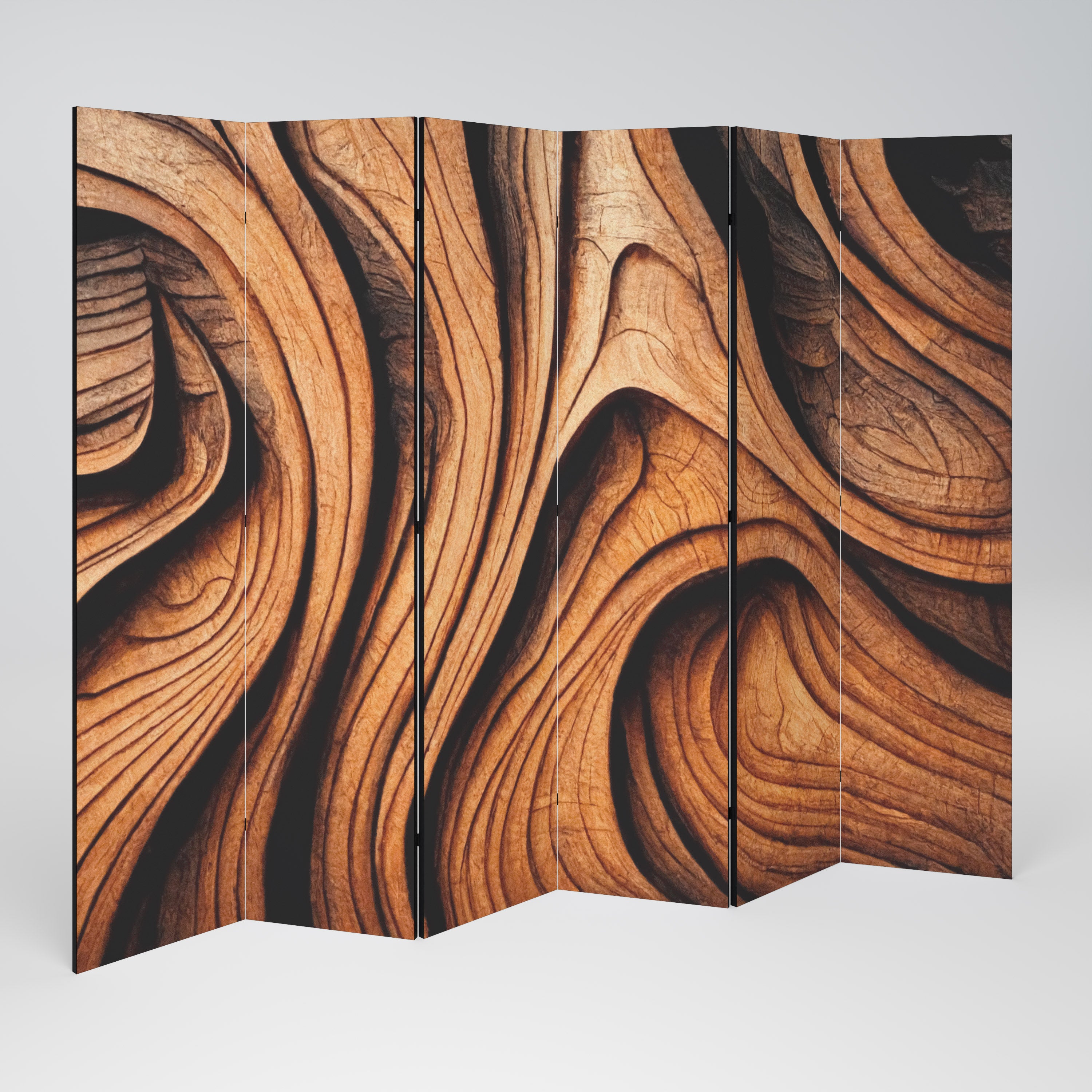 WOODEN WAVES UNFOLDED Dekoracyjny parawan 6-skrzydłowy