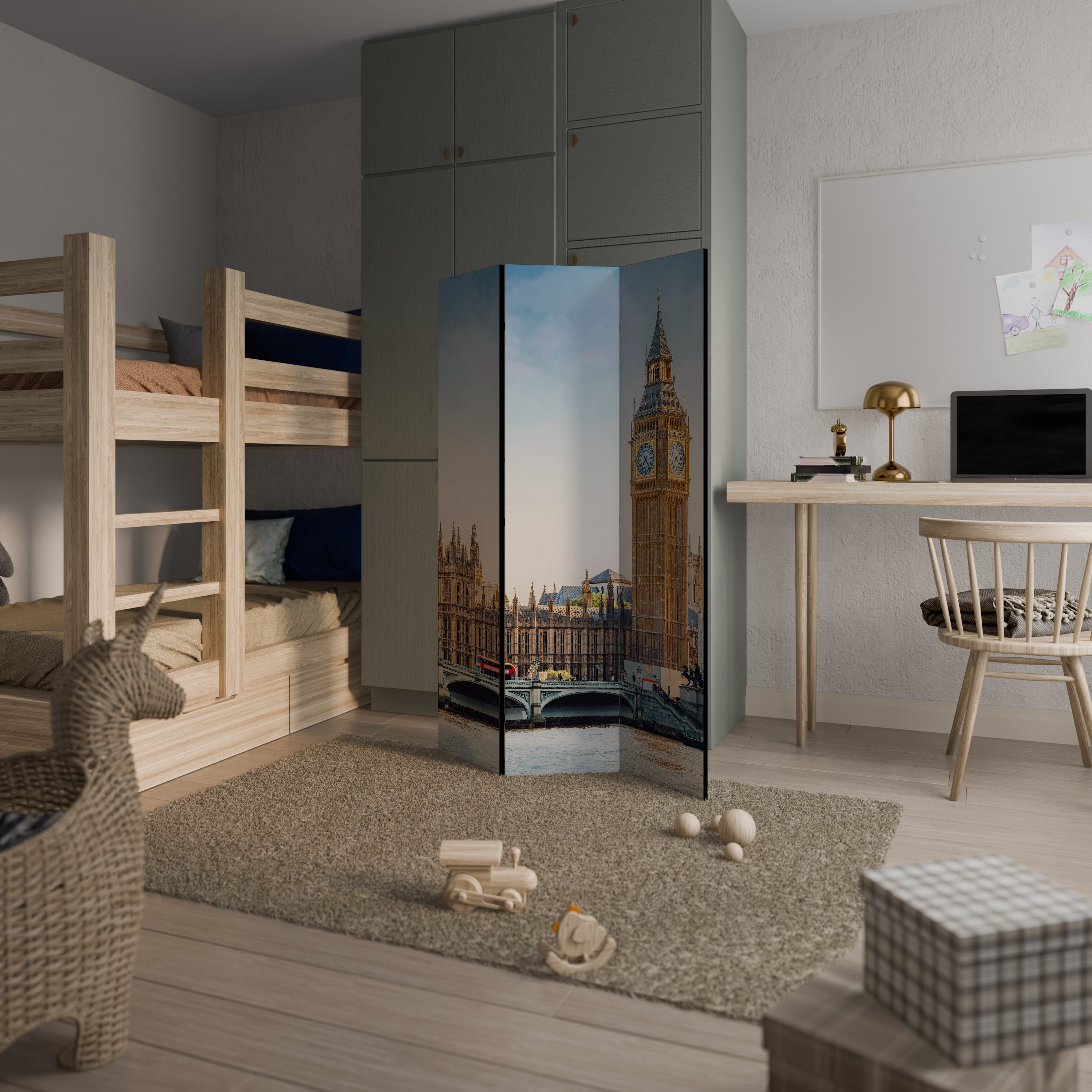 TIMELESS LONDON ELEGANCE Dekoracyjny parawan 3-skrzydłowy