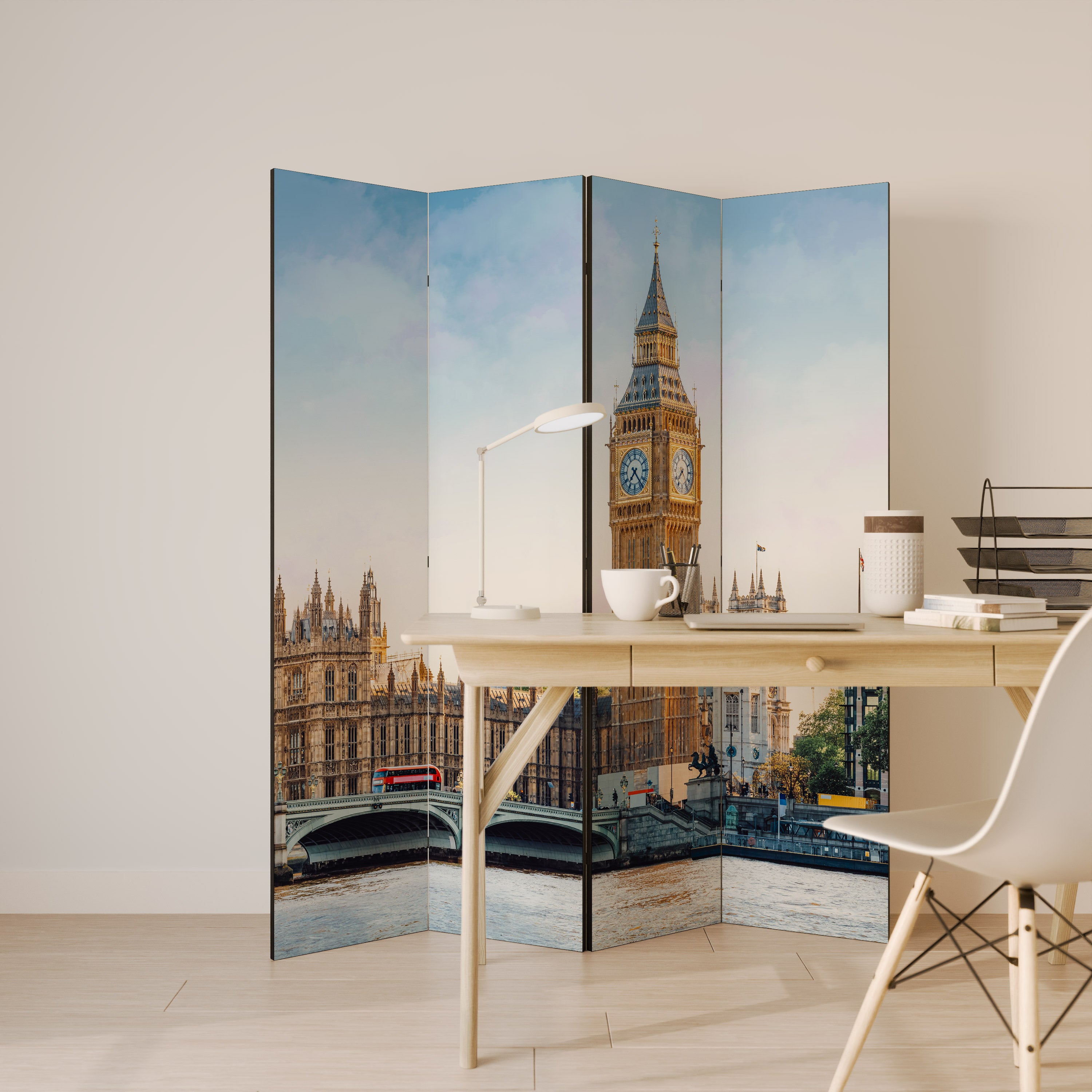 TIMELESS LONDON ELEGANCE Dekoracyjny parawan 4-skrzydłowy