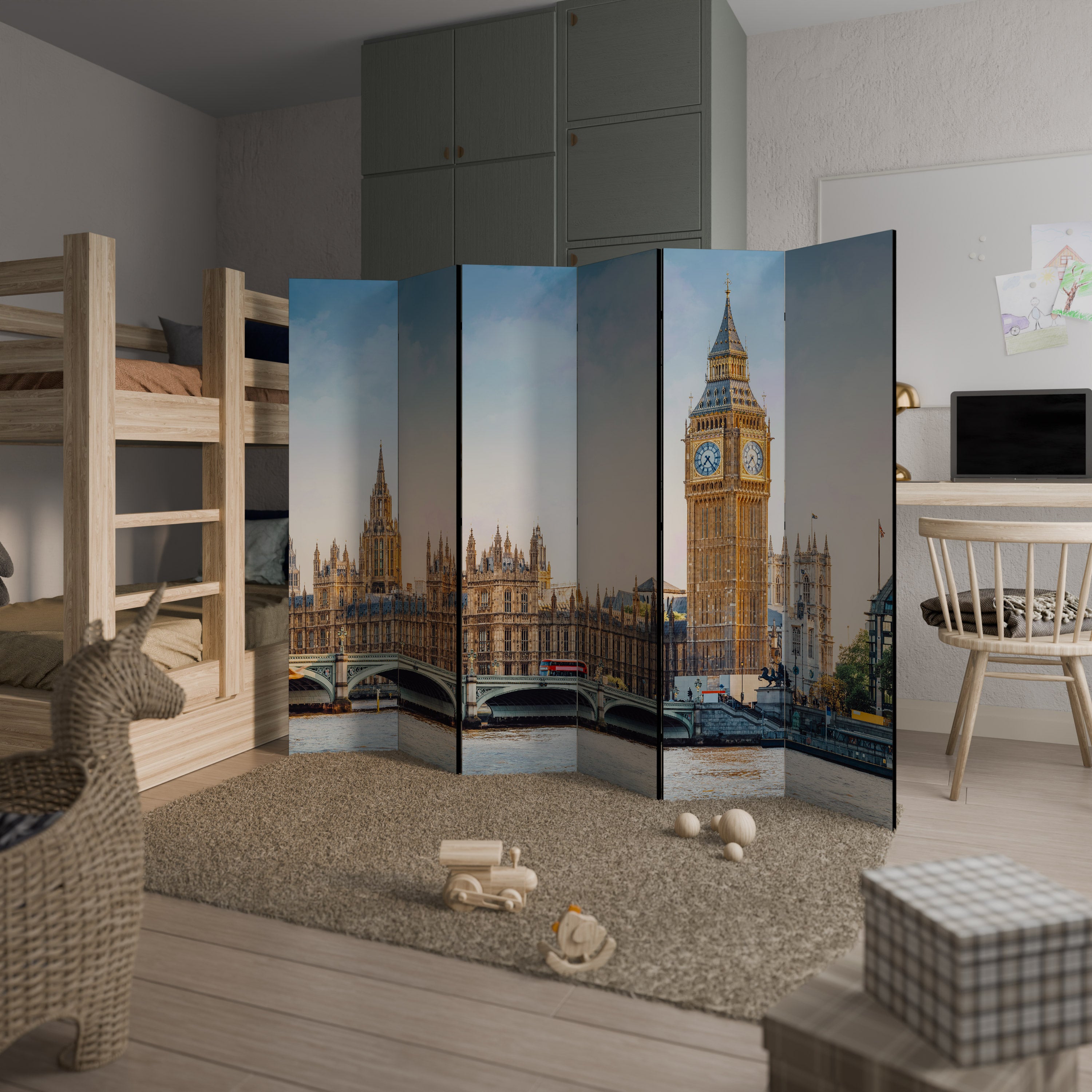 TIMELESS LONDON ELEGANCE Dekoracyjny parawan 6-skrzydłowy