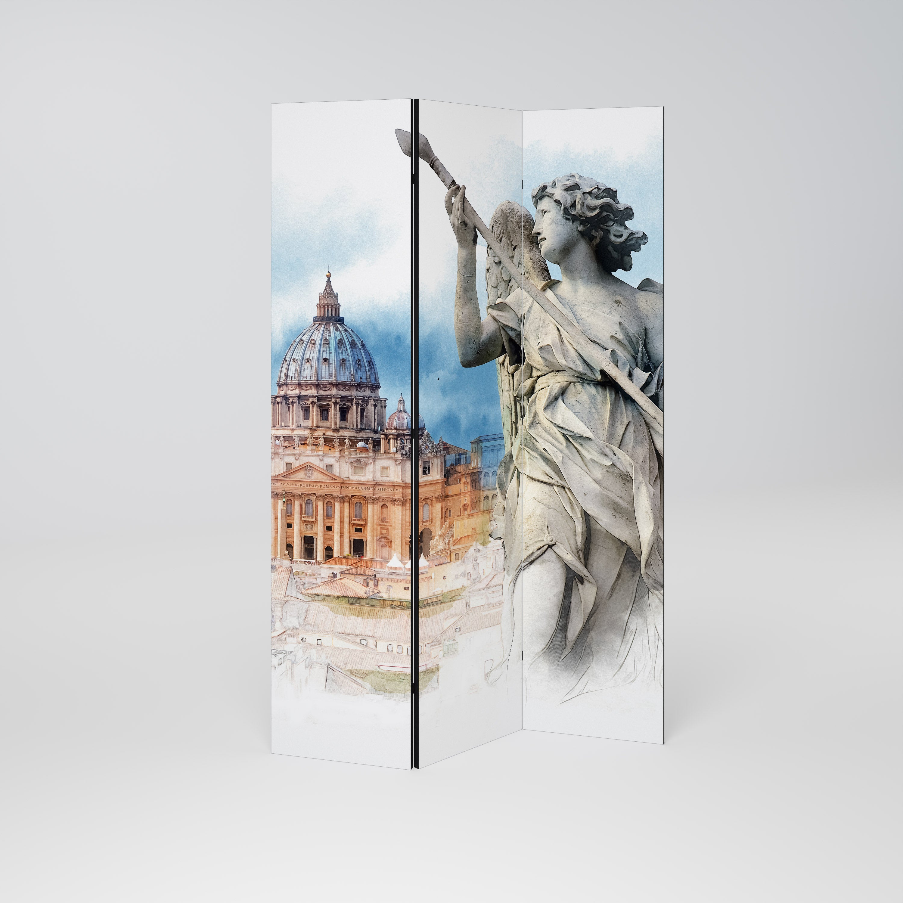 MYSTICAL CITYSCAPE RELIC Dekoracyjny parawan 3-skrzydłowy