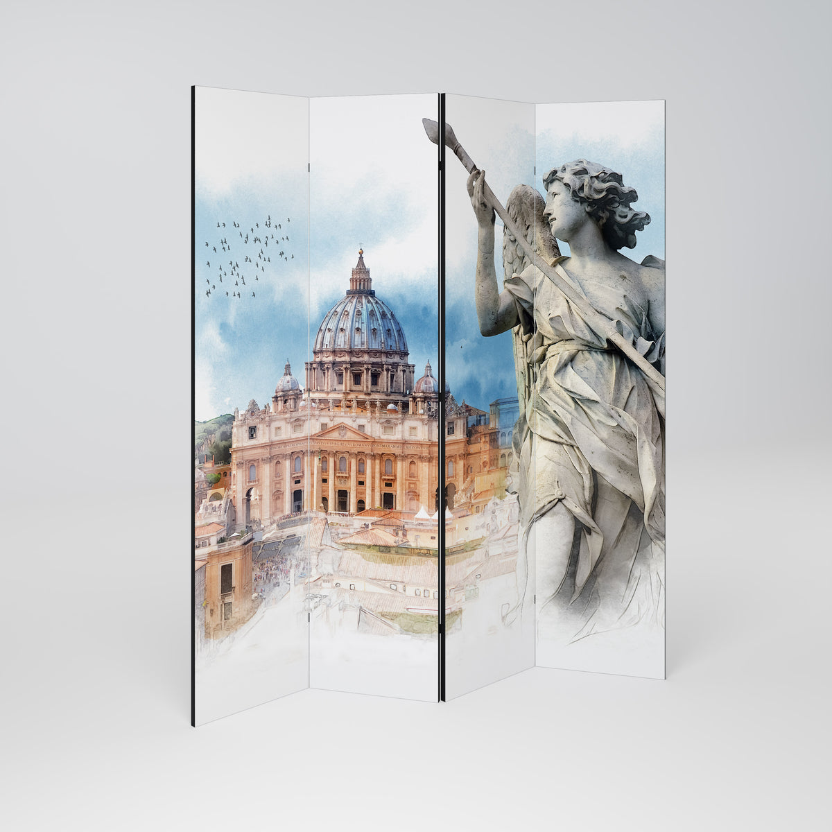 MYSTICAL CITYSCAPE RELIC Dekoracyjny parawan 4-skrzydłowy