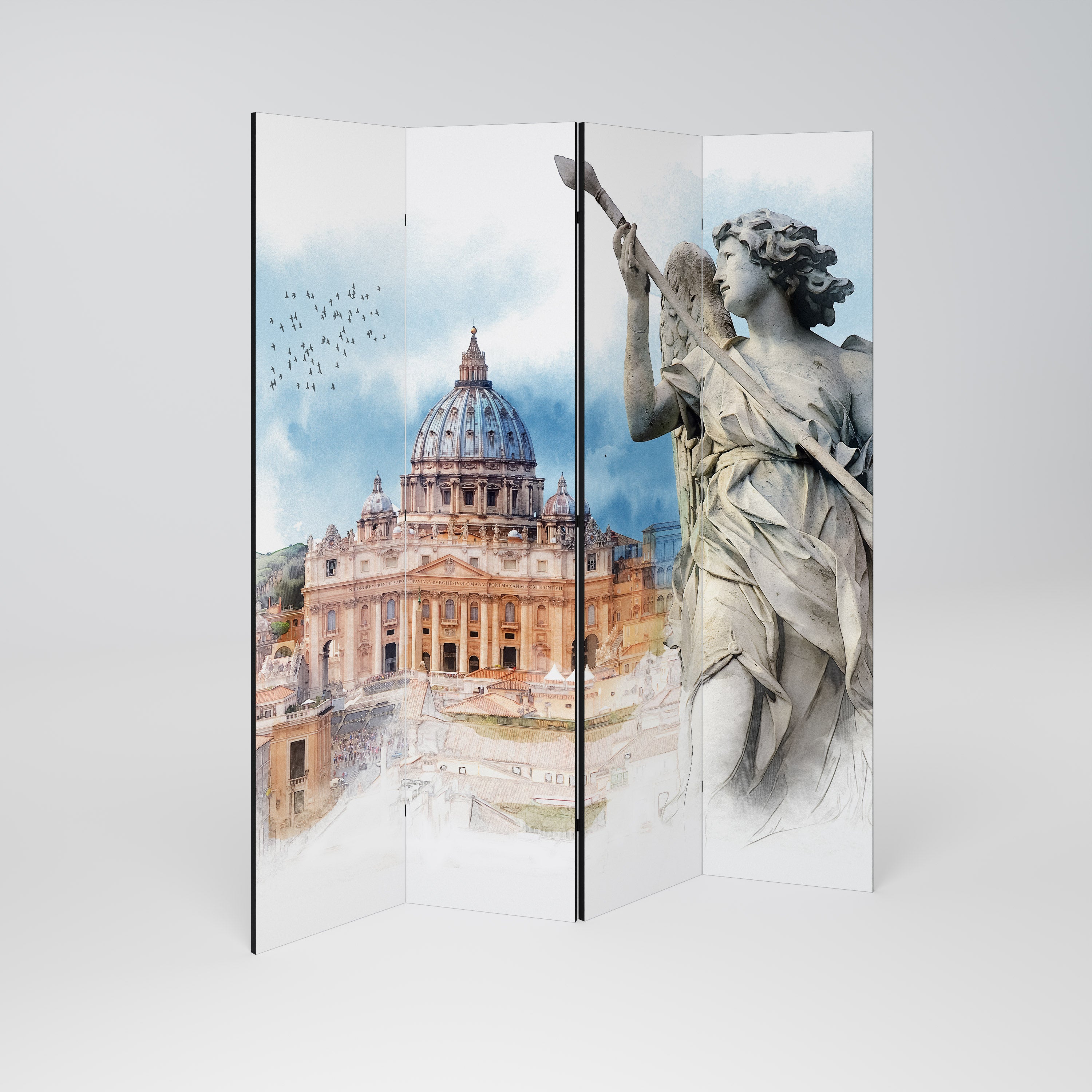 MYSTICAL CITYSCAPE RELIC Dekoracyjny parawan 4-skrzydłowy