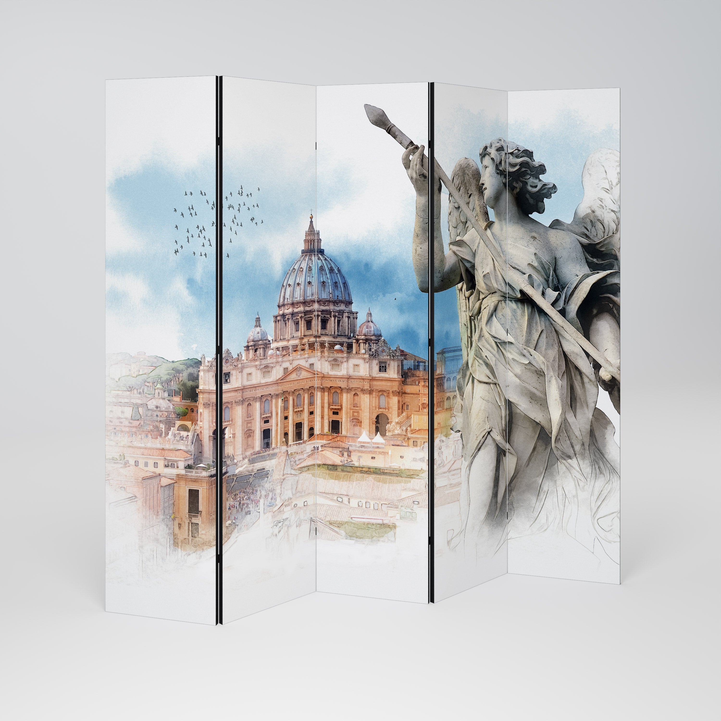 MYSTICAL CITYSCAPE RELIC Dekoracyjny parawan 5-skrzydłowy
