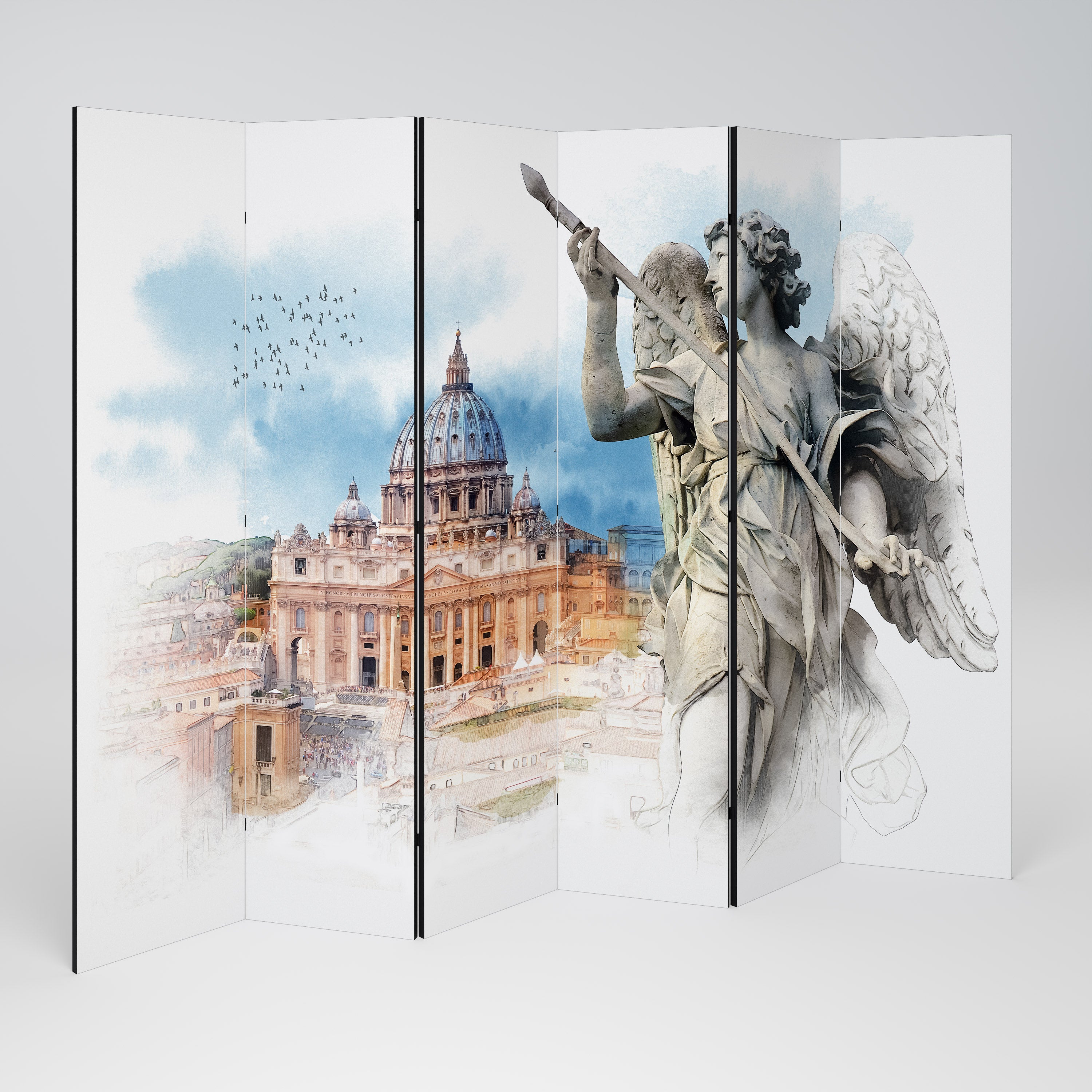 MYSTICAL CITYSCAPE RELIC Dekoracyjny parawan 6-skrzydłowy