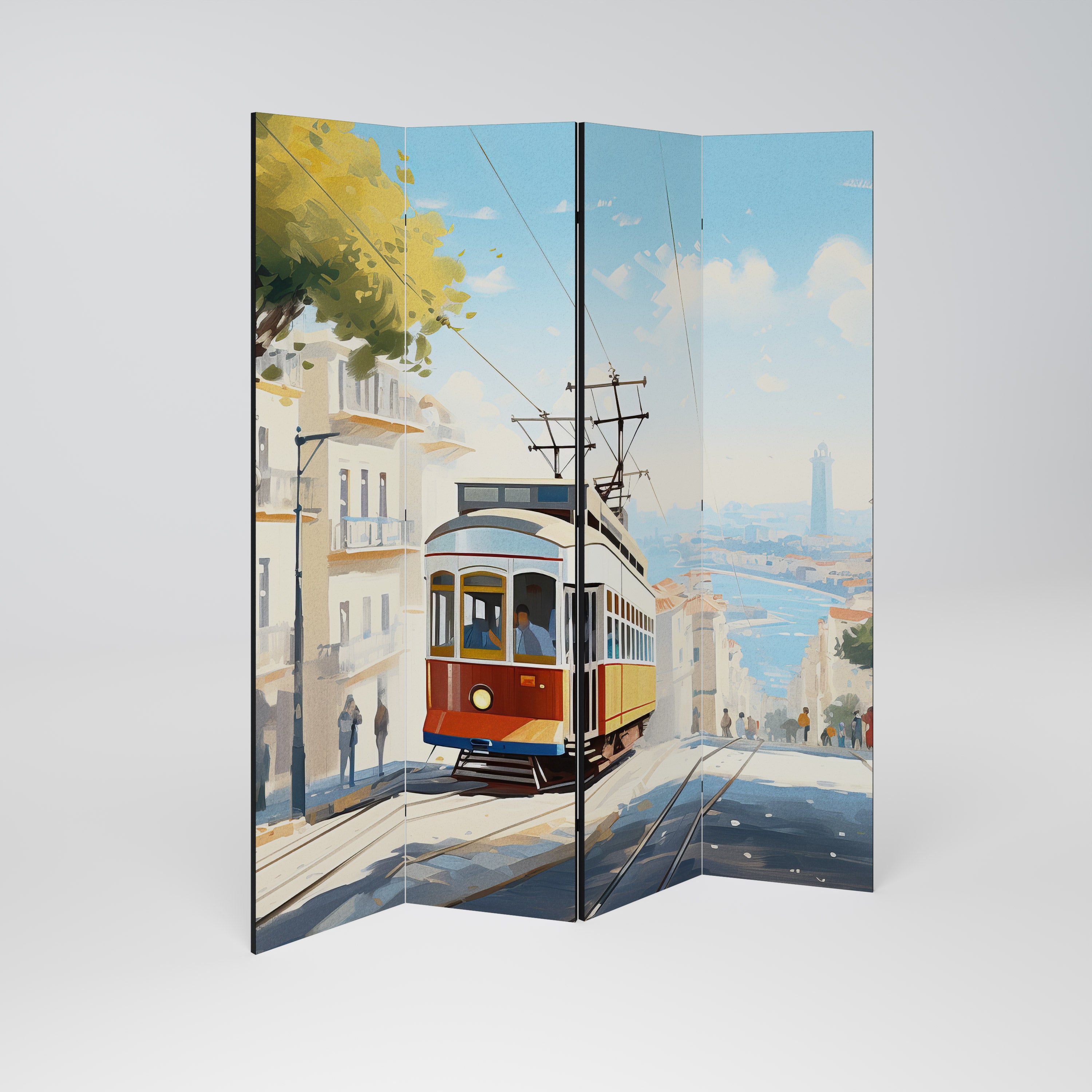 TRAMWAY DREAMSCAPE Dekoracyjny parawan 4-skrzydłowy