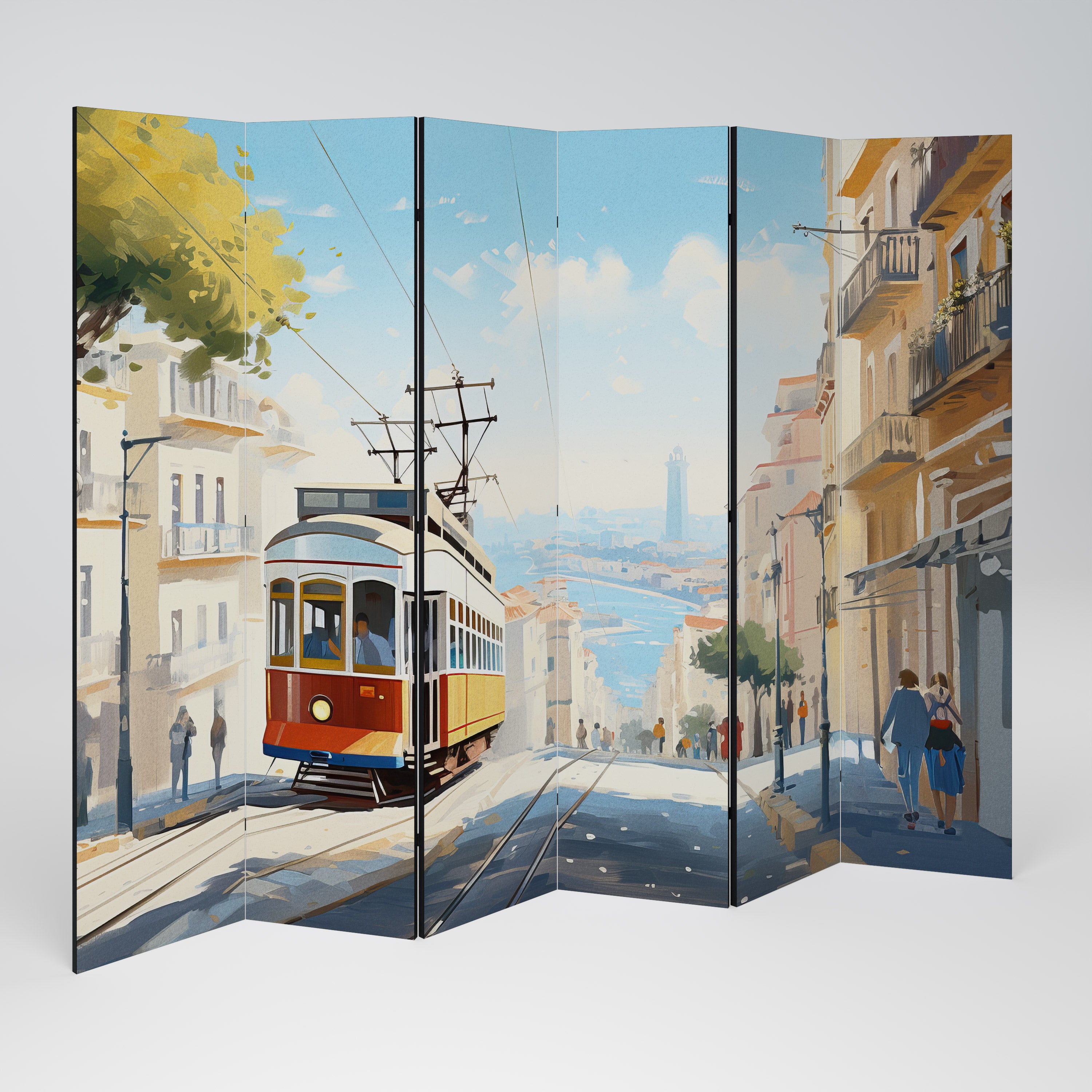 TRAMWAY DREAMSCAPE Dekoracyjny parawan 6-skrzydłowy